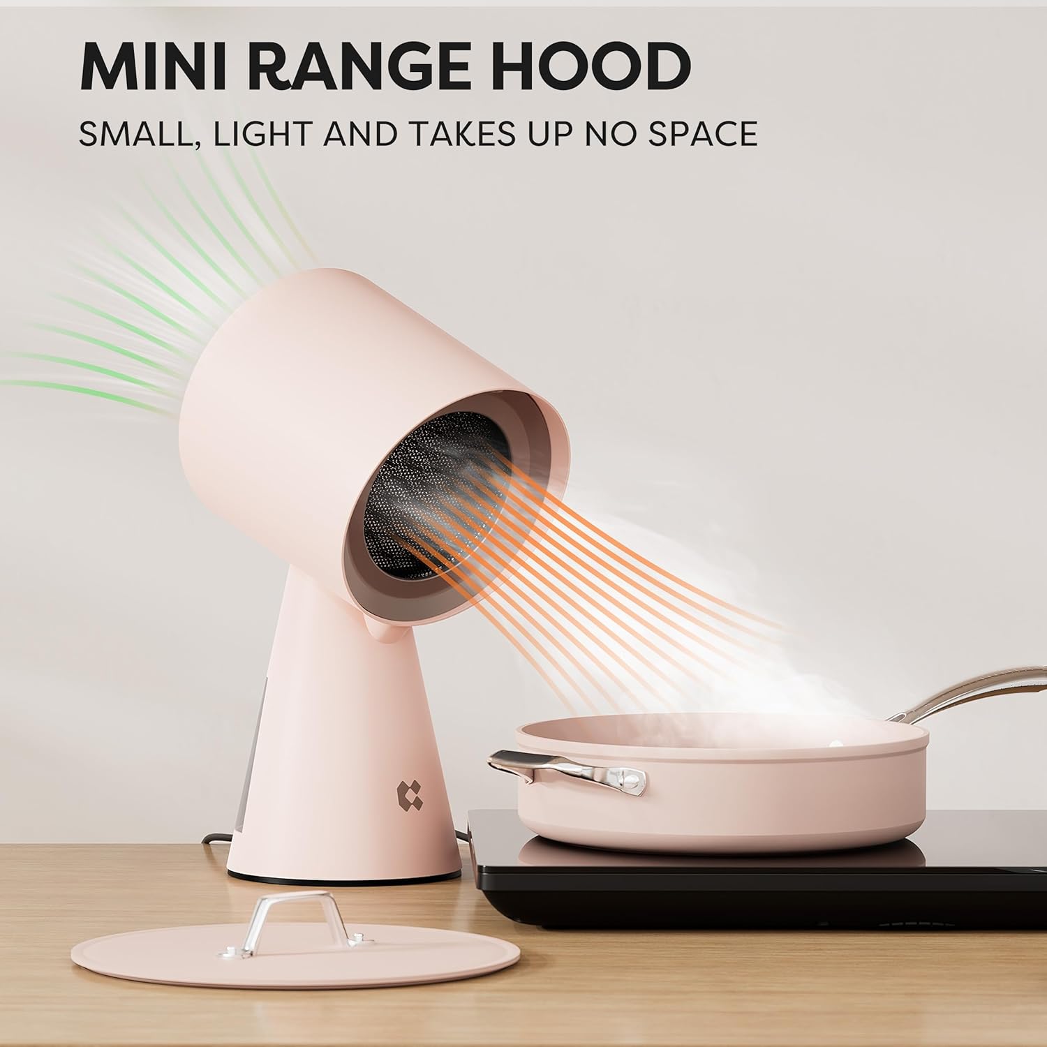 CIARRA Campana extractora portátil, campana extractora de escritorio con ventilador de escape de 2 velocidades, filtro de aluminio desmontable, taza