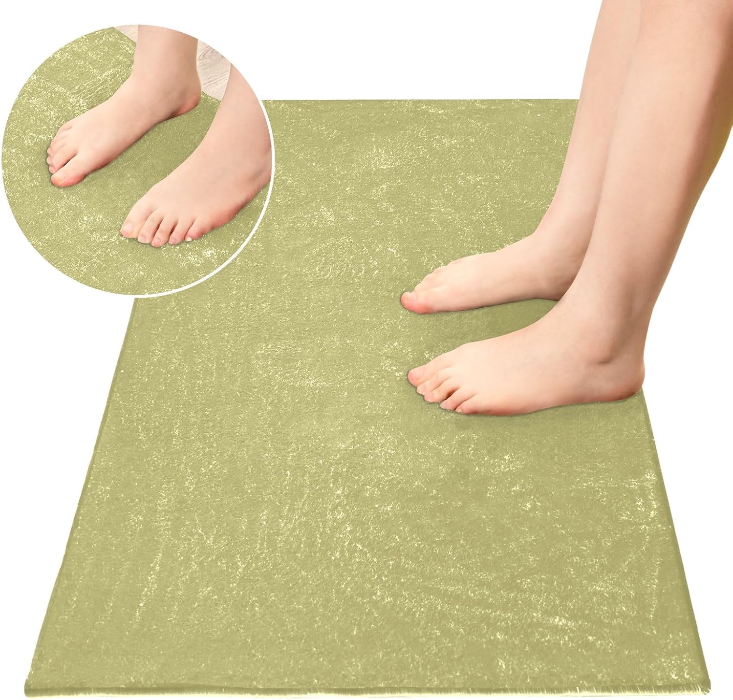 Alfombra de pasillo de color caqui oscuro para baño, lavable a máquina, alfombra absorbente con respaldo de goma, 39 x 20 pulgadas