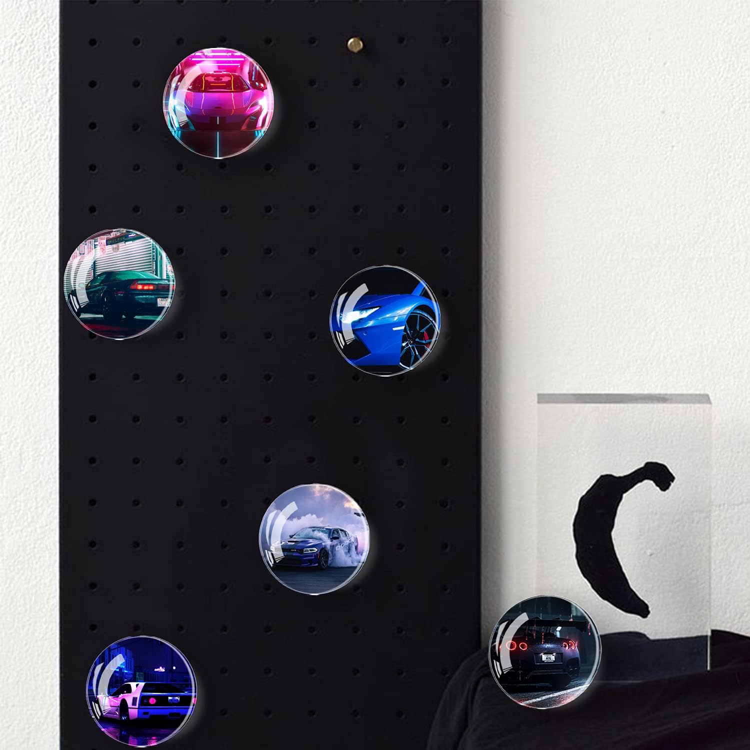 6 imanes para nevera de vidrio para refrigerador, imanes decorativos para pizarra blanca, lindos mini imanes de casillero, imanes para refrigerador