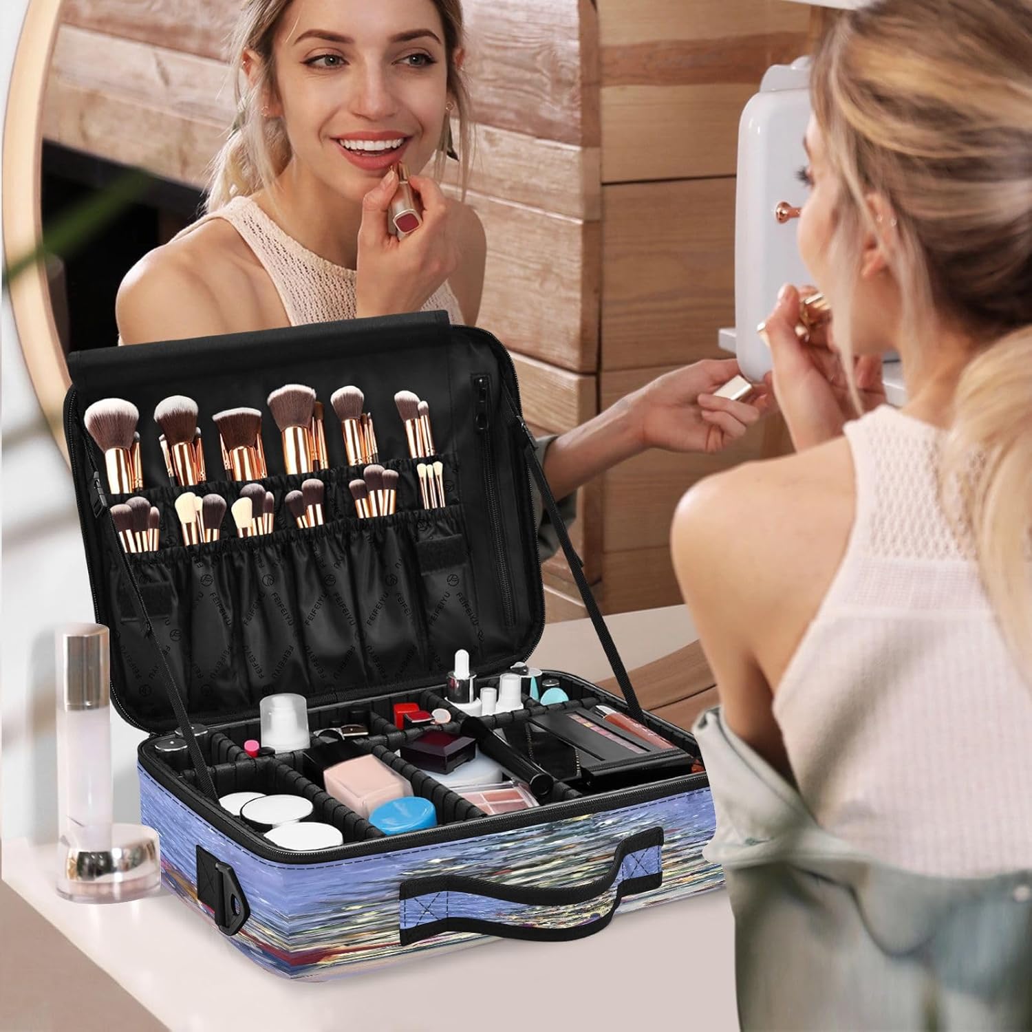 Tree portable travel makeup cosmetic bag bag travel toiletry make up bag organizator large travel makeup cosmetiqueras pequenas para maquillaje men