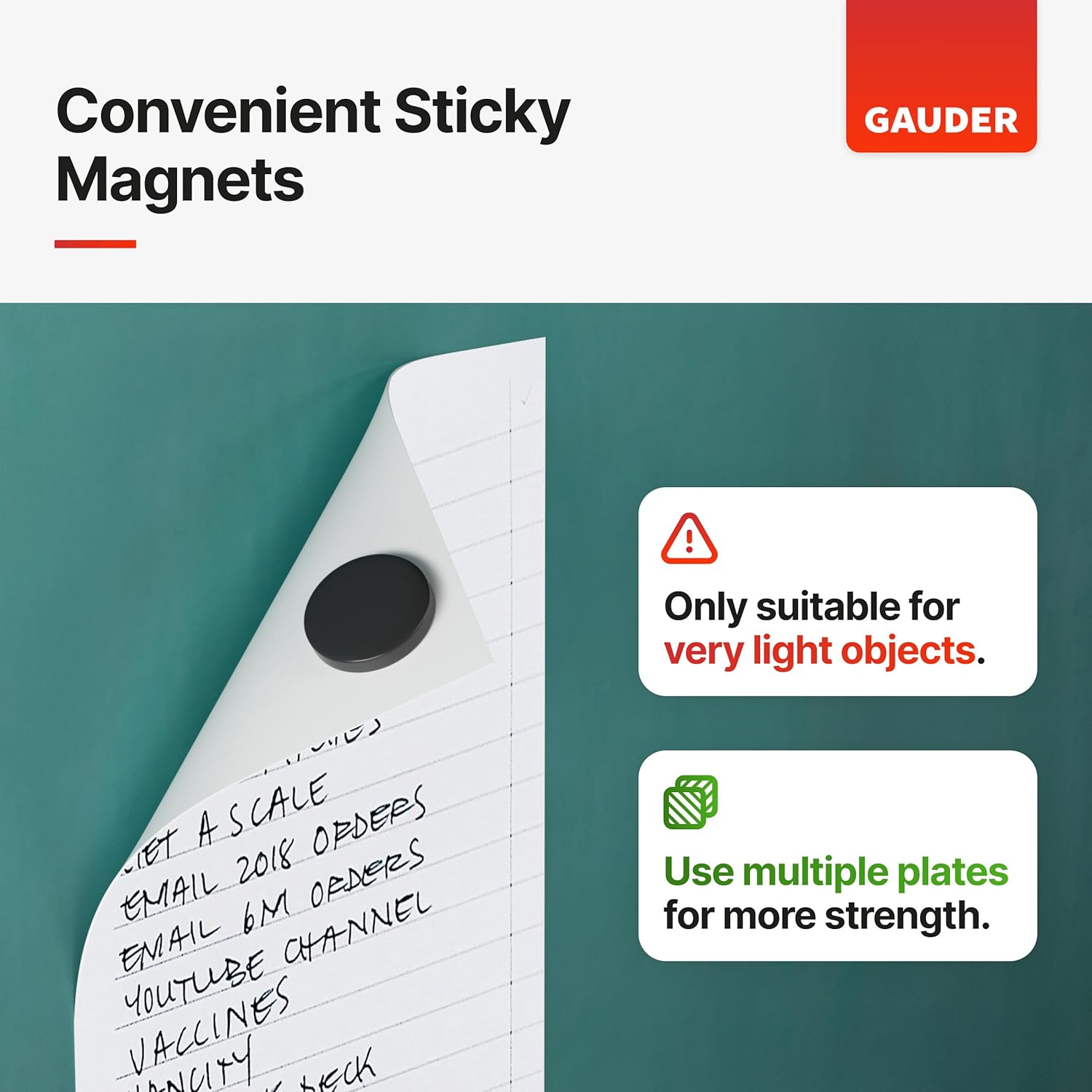 GAUDER Puntos magnéticos  Pequeños imanes adhesivos con respaldo adhesivo (0.7 pulgadas)  Imanes flexibles autoadhesivos para manualidades, pizarras