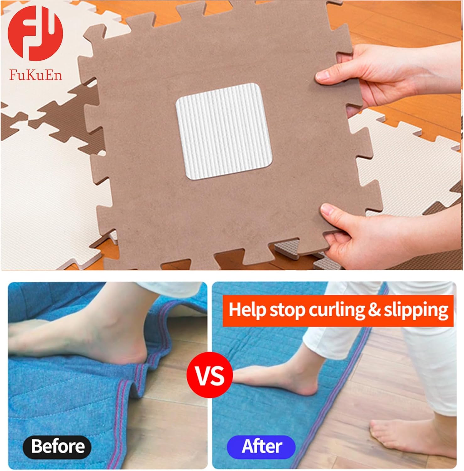 Agarre antideslizante para alfombra, tecnología al vacío, lavable, para suelos de madera dura, antirizos, mantiene la alfombra en su lugar, hace que