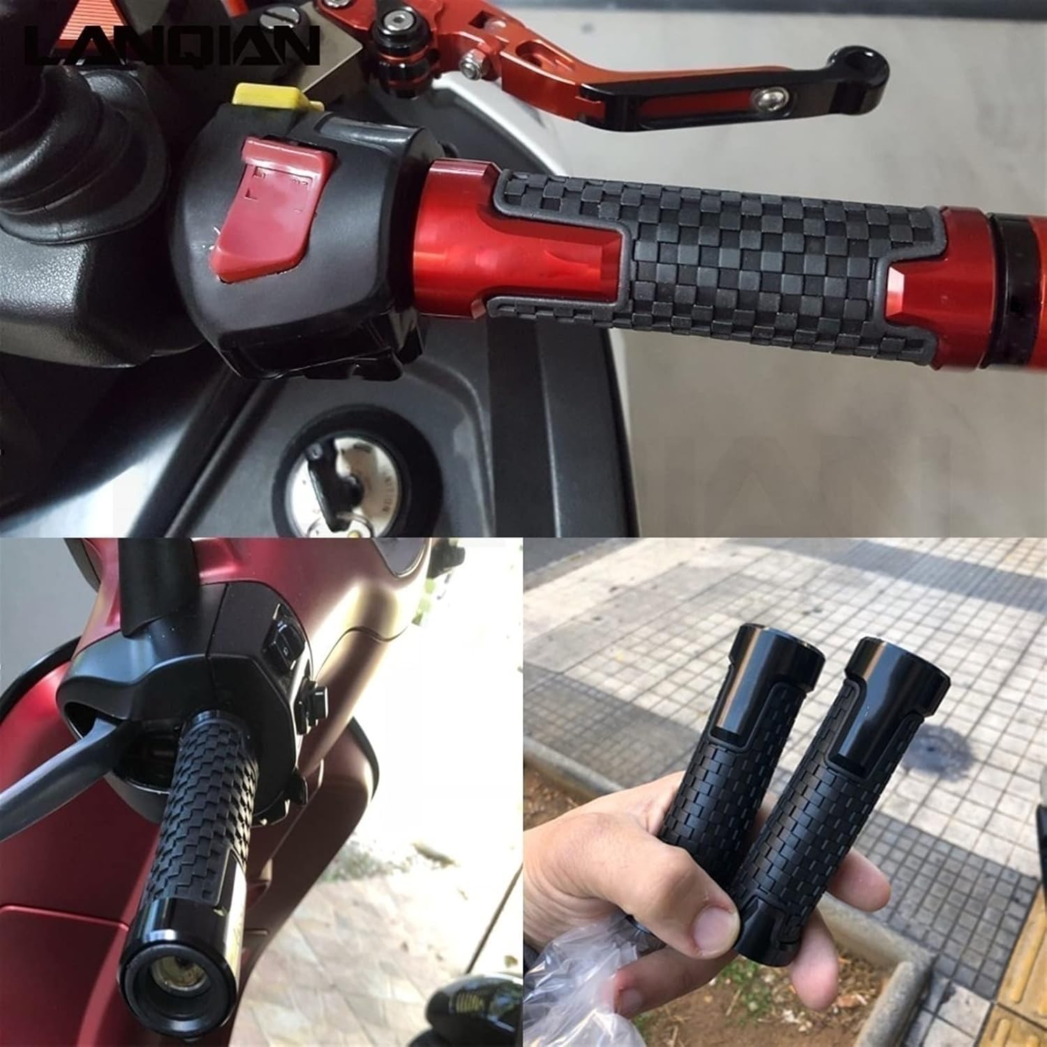 DOUKI Motocicletas de 78 pulgadas de 0.866 in para Y&AMAHA XTZ125 XTZ 125 2003 2004 2005 2006 2007 2008 Agarres de manillar de motocicleta (color