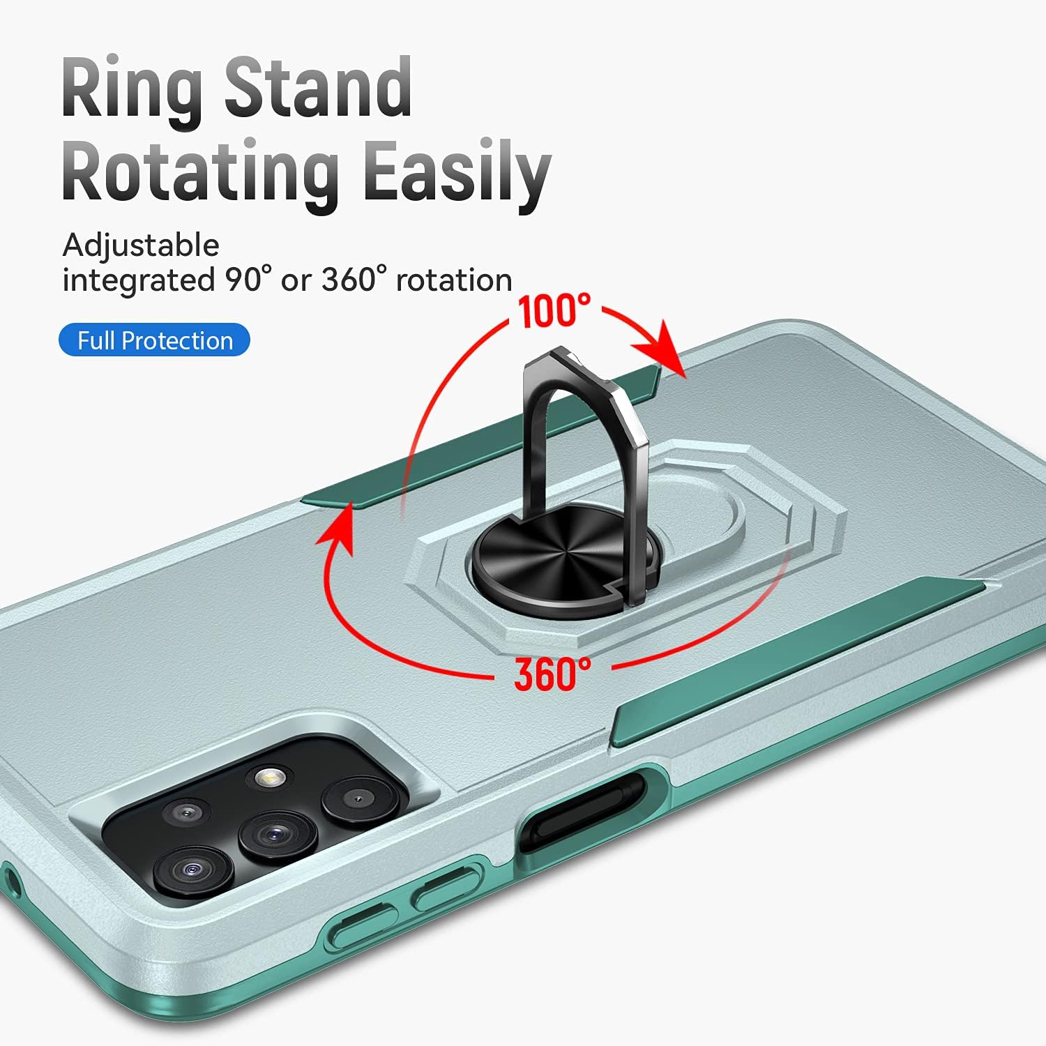 YmhxcY Funda A32 5G, funda para Galaxy A32 5G con 2 protectores de pantalla a prueba de explosiones, grado militar soporte de anillo de 360  F,