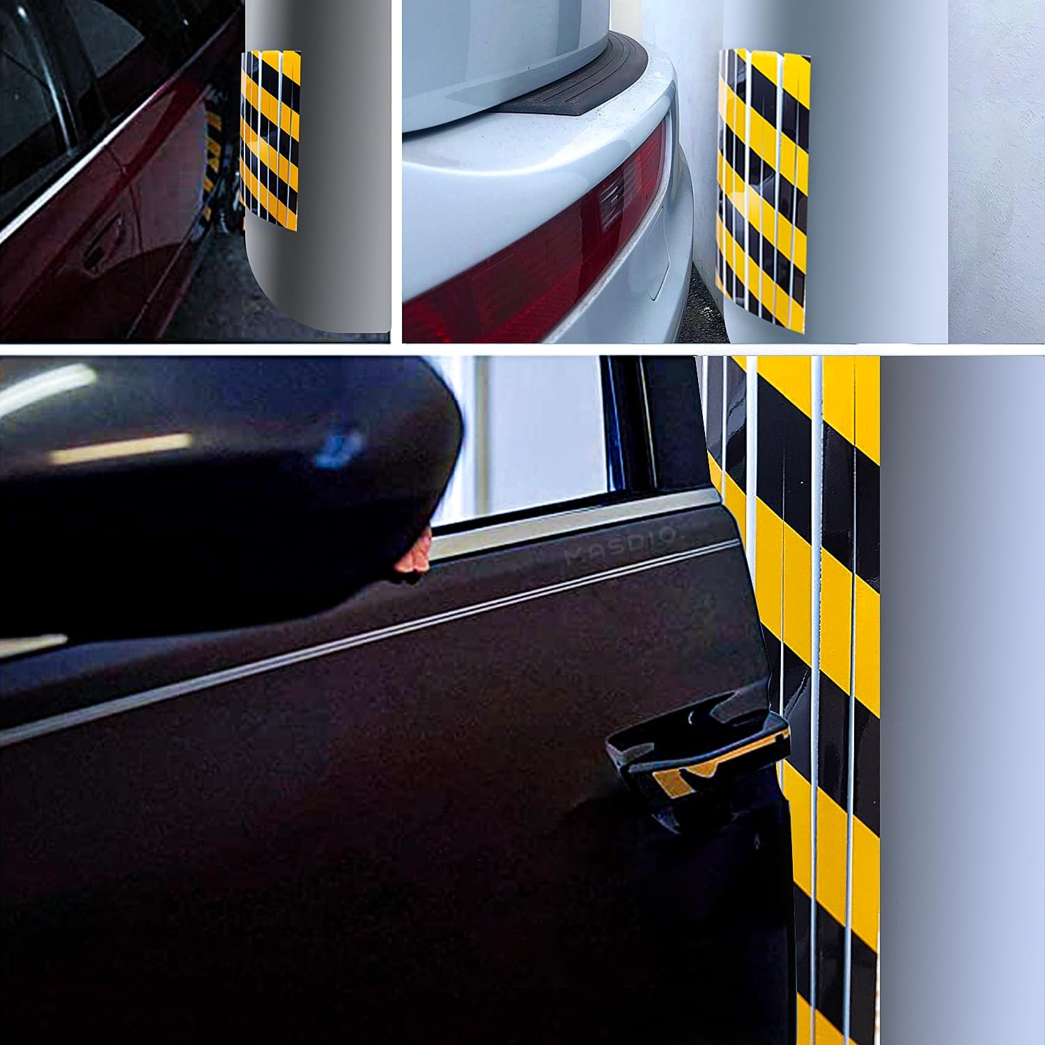Garage Smith GWP06 – Protector de pared de espuma para pared de garaje, protector de esquina para estacionamientos, protector reflectante de borde