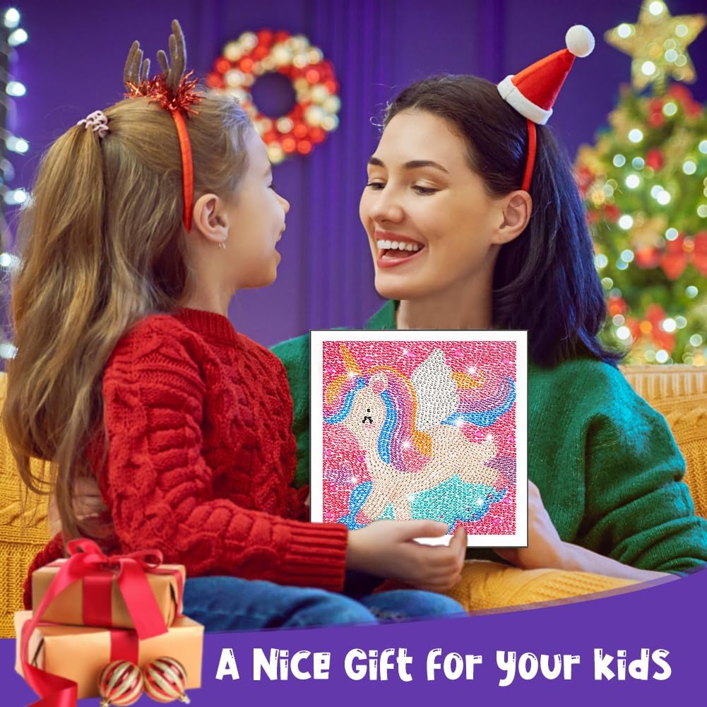 ForPeak Arte de diamantes para niños, artes y manualidades para niños de 8 a 12 años, pintura de gemas de taladro completo de mosaico por números,