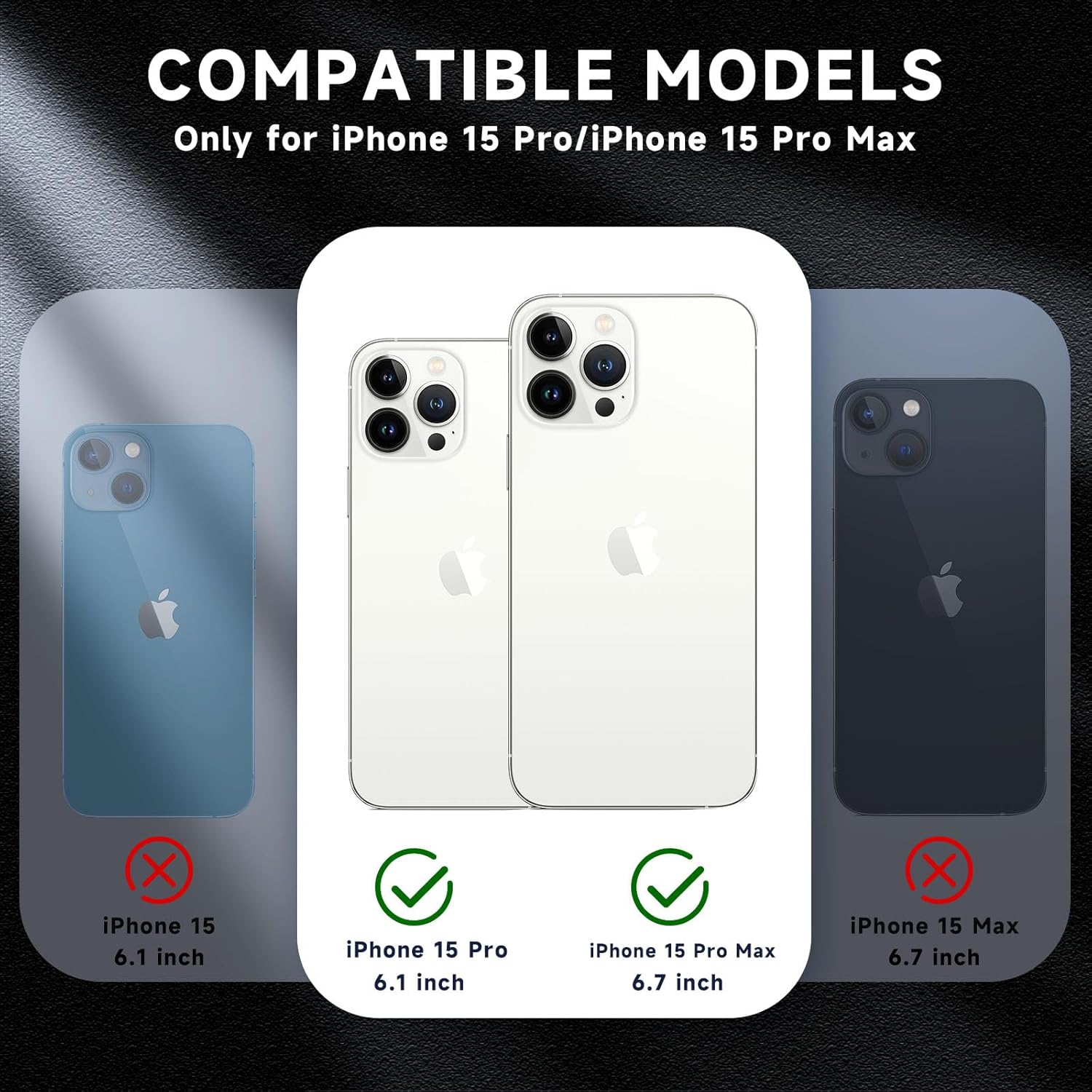 Protector de lente de cámara para iPhone 15 Pro MaxiPhone 15 Pro, vidrio templado 9H anti rayones Ultra HD, cubierta protectora de pantalla de
