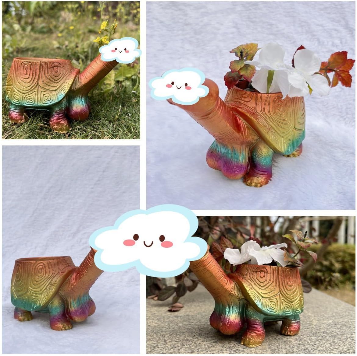 Macetero de tortuga, maceta de figuras de tortuga, maceta de tortuga, maceta de pene, macetas de jardín de resina para suculentas, maceta de bonsái,