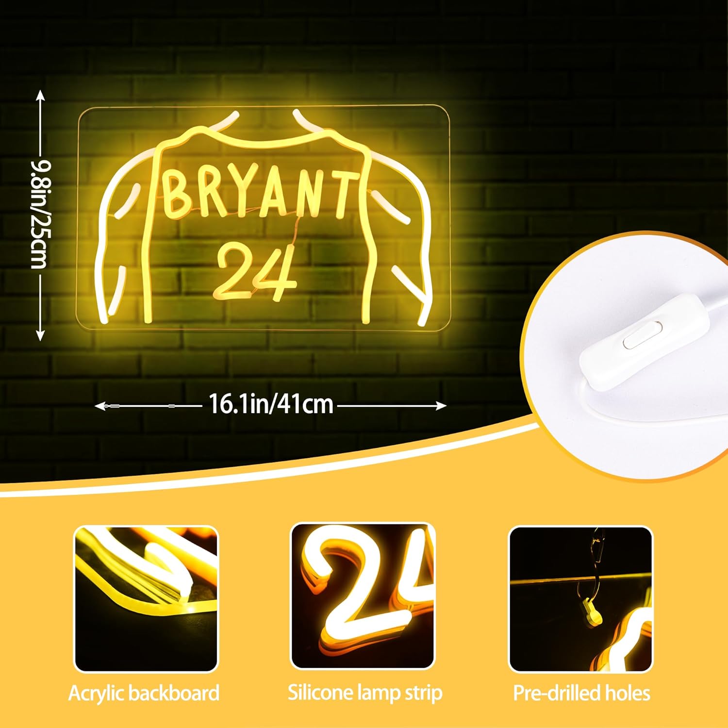 ZYLD034 – Letrero de neón LED de baloncesto para decoración de pared, letrero de neón LED de baloncesto para fanáticos del baloncesto, regalos para