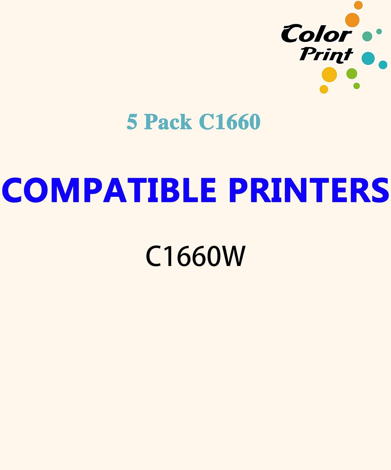COLOR PRINT Cartucho de tóner compatible de 1660 W de repuesto para impresora Dell C1660W 4G9HP, funciona con impresora C1660 1660 C1660cnw 1660w