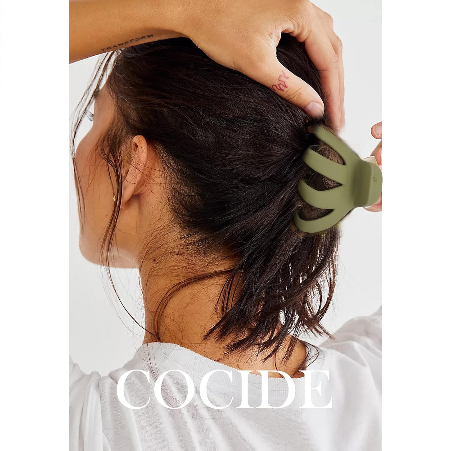 COCIDE 4 pinzas para el cabello para mujer, clip de pulpo grande de acrílico, antideslizante, garra de araña grande para niñas, agarre fuerte, clip