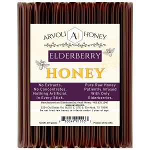 Arvoli Honey – Pajitas de miel cruda con infusión de saúco, paquete de 50 unidades, 50 palitos de miel infusión de sabor natural, no artificial, sin Arvoli Honey – Pajitas de miel cruda con infusión de saúco, paquete de 50 unidades, 50 palitos de miel infusión de sabor natural, no artificial, sin
