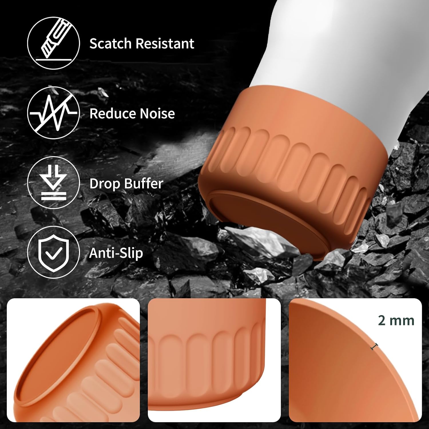 Funda protectora de silicona para funda de botella para Stanley Cup Accessories Tumbler Quencher IceFlow 40, 30, 20 onzas, Hydroflask de 12 a 24