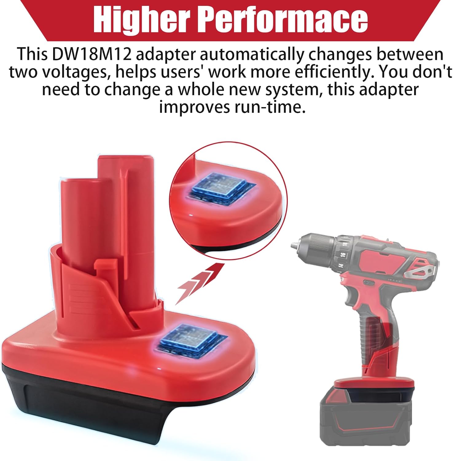 URUN Convertidor de adaptador de batería para Milwaukee 18 V a Milwaukee 12 V, repuesto para batería Milwaukee M12 48-11-2410 48-11-2411 compatible