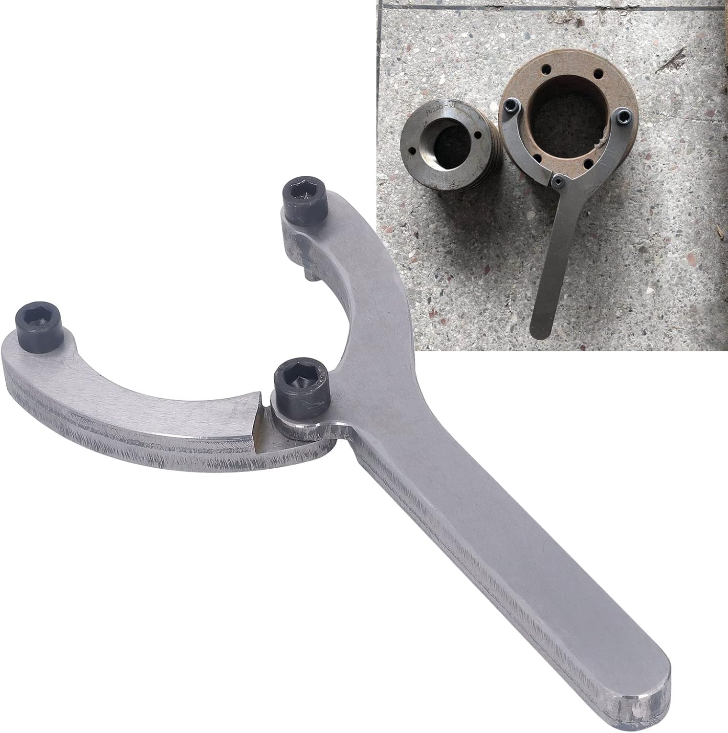 FTVOGUE Llave de tuerca Llave de tuerca Llave de tuerca de glándula de acero de aleación ajustable removedor de glándula para cilindro hidráulico