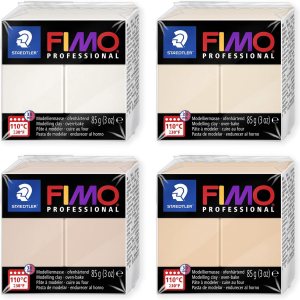 Staedtler 8004 FIMO Professional – Arcilla de modelado polimérica endurecedora para horno, paquete de 4 bloques de 3.00 oz, colores neutros Staedtler 8004 FIMO Professional – Arcilla de modelado polimérica endurecedora para horno, paquete de 4 bloques de 3.00 oz, colores neutros