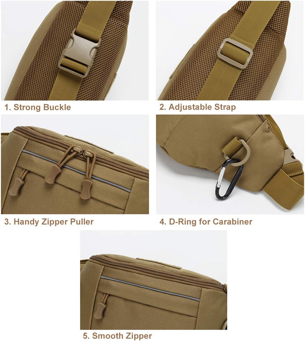 BraveHawk Outdoor – Riñonera táctica de nailon militar 800D Oxford resistente al agua, multiusos, EDC