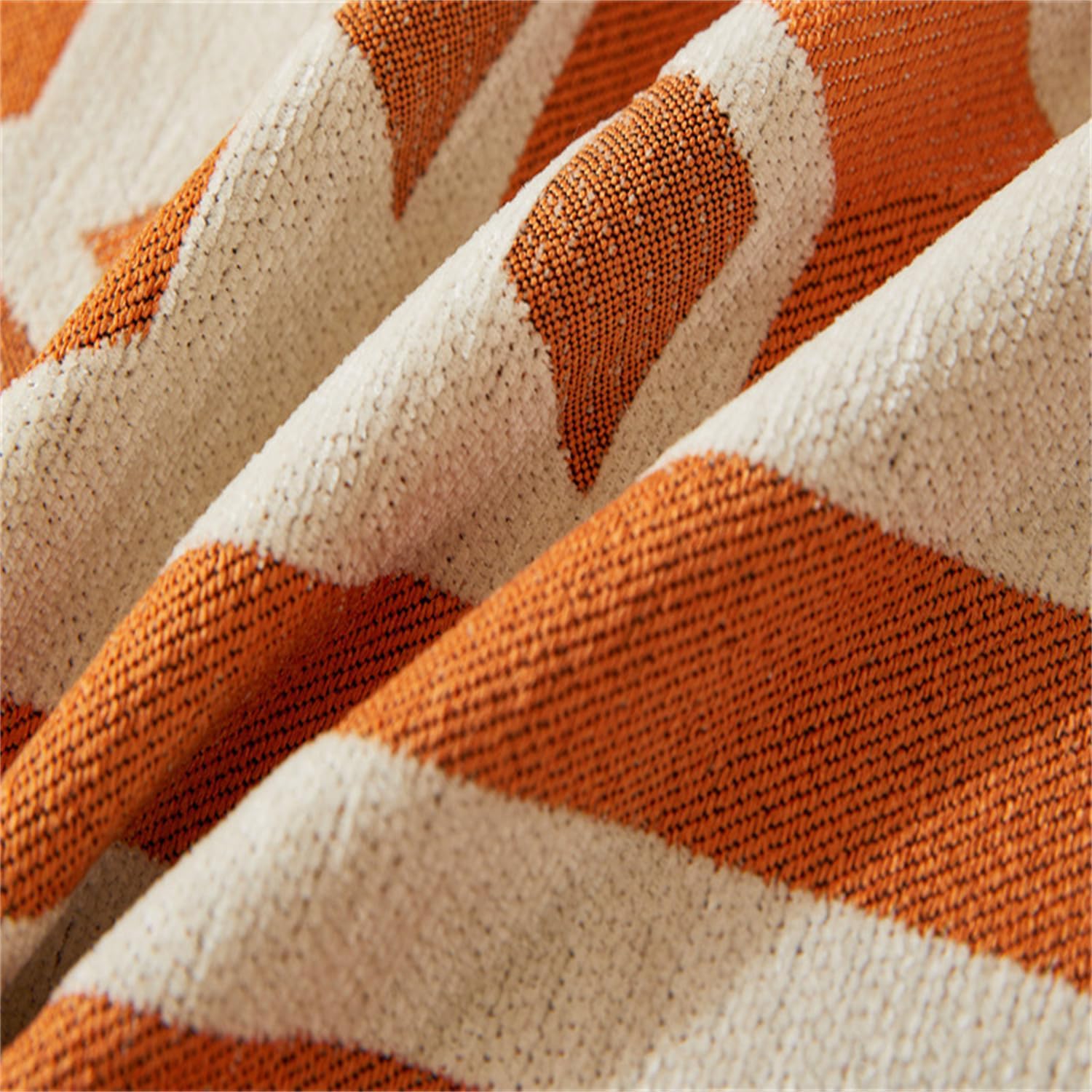 LOHEVANG Fundas de sofá bohemias con forma reversible de felpilla suave, funda moderna para sofá modular, manta con corazón, naranja, 71 pulgadas de