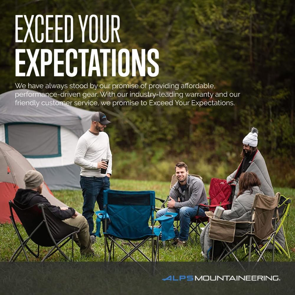 ALPS Mountaineering King Kong – Sillas de camping para adultos con portavasos de malla y bolsillos, construidas duraderas y fiables con marco de