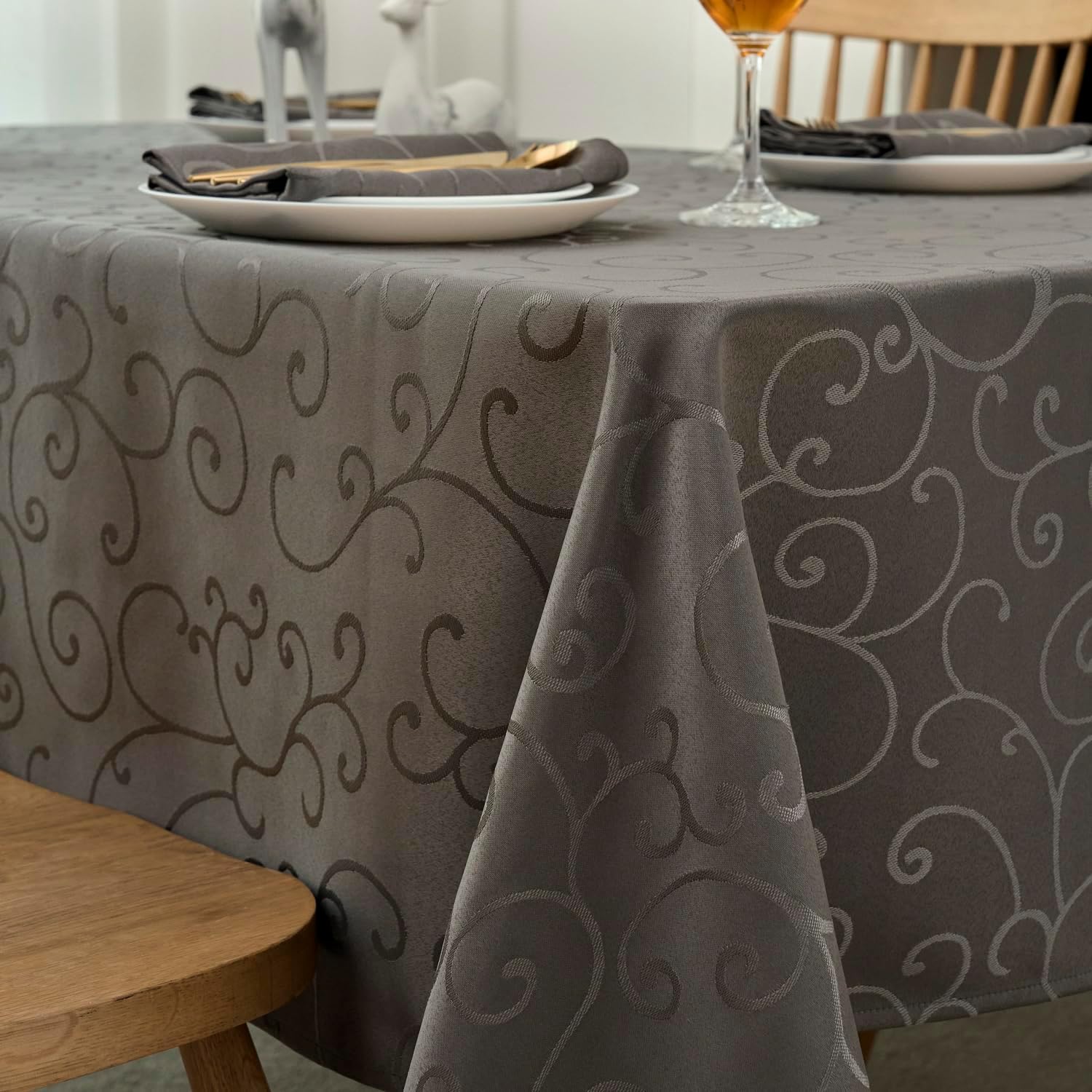 Marina Decoration Mantel jacquard resistente al agua, grueso, elegante, de lujo, de lujo, con ramas de damasco, decorativo, para el hogar, cocina,