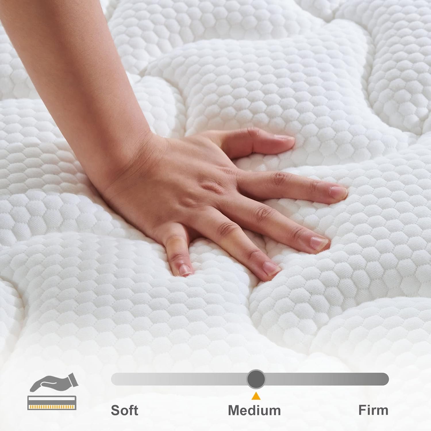 S SECRETLAND Colchón de tamaño Queen, colchón híbrido de espuma viscoelástica de 11 pulgadas y resortes individuales en bolsillo, cama en una caja
