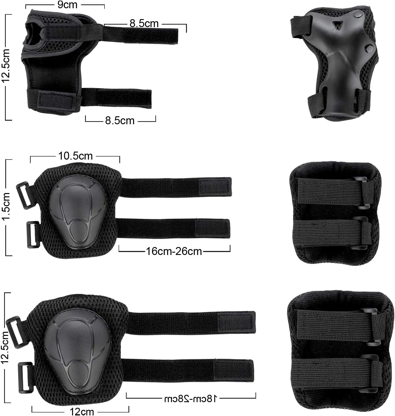 Juego de casco de bicicleta para niños, rodilleras, juego de almohadillas para casco, juego de equipo de protección ajustable para niñas y niños de
