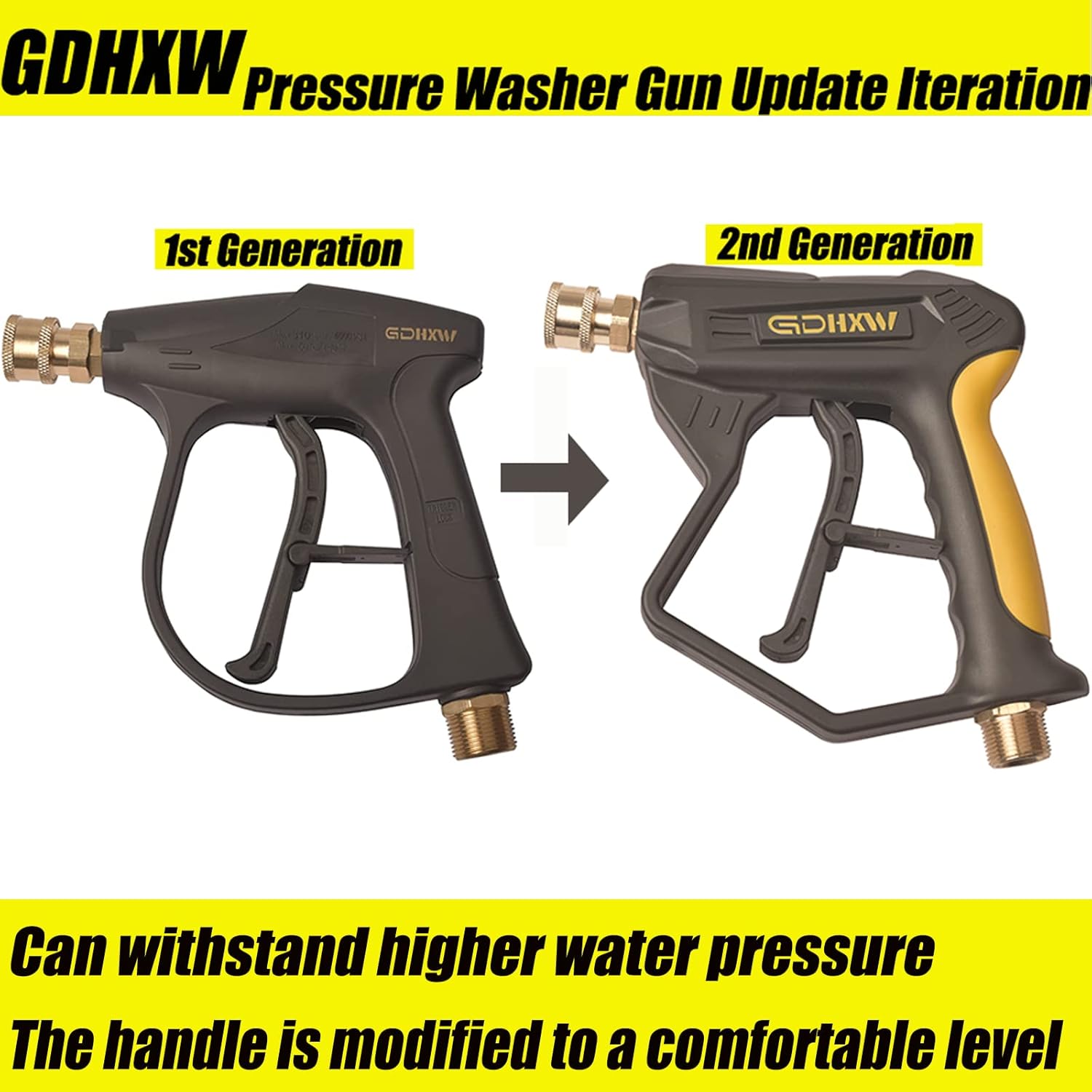 GDHXW Pistola de lavado de alta presión 5000 PSI Max con conector rápido y adaptador M22