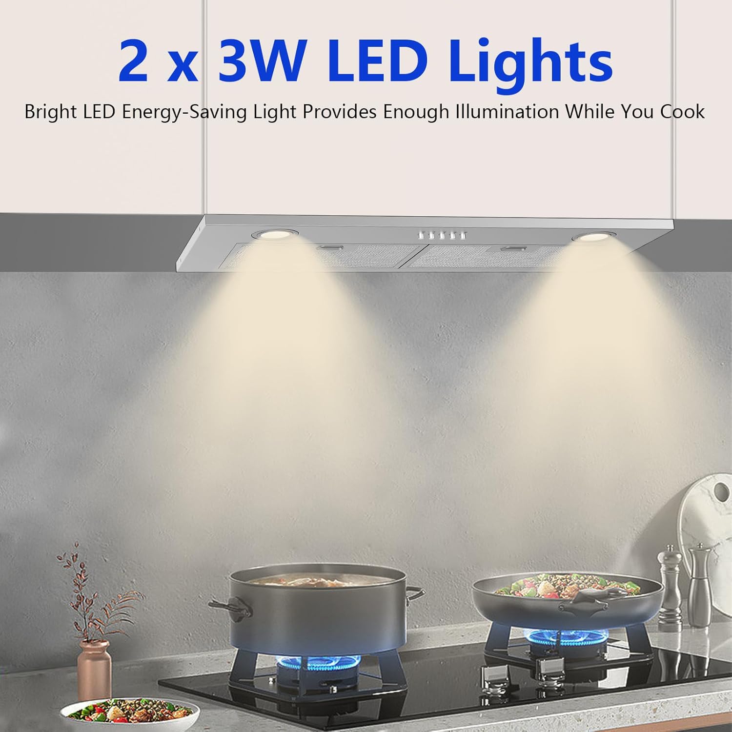 Inserto de campana de cocina de 30 pulgadas con 750 CFM, inserto convertible de campana de ventilación de cocina con conductos y sin conductos