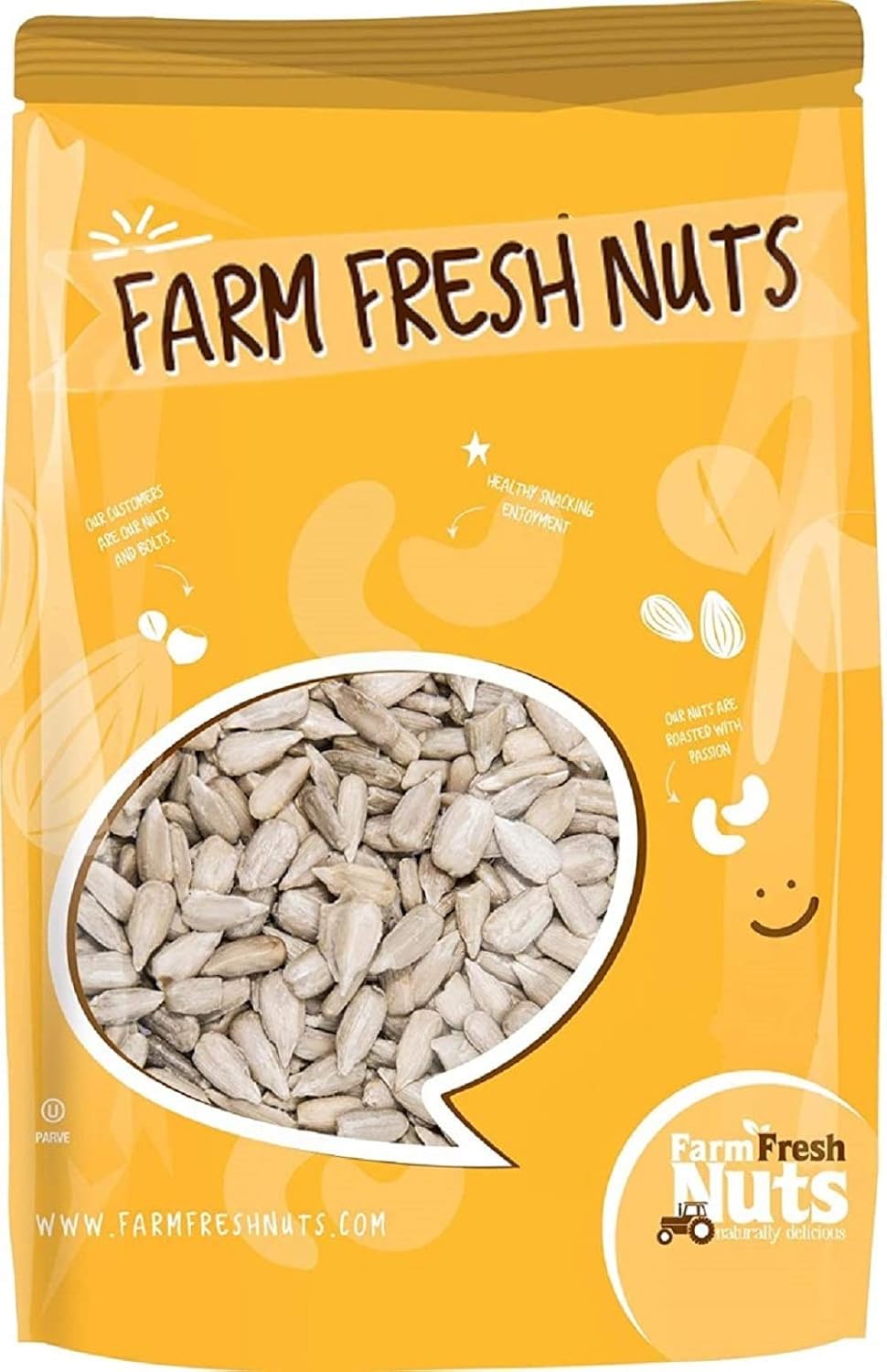 Farm Fresh Nuts Brand – Semillas de girasol tostadas en seco con sal del Himalaya (1 libra), tostadas en pequeños lotes, aptas para veganas y keto,