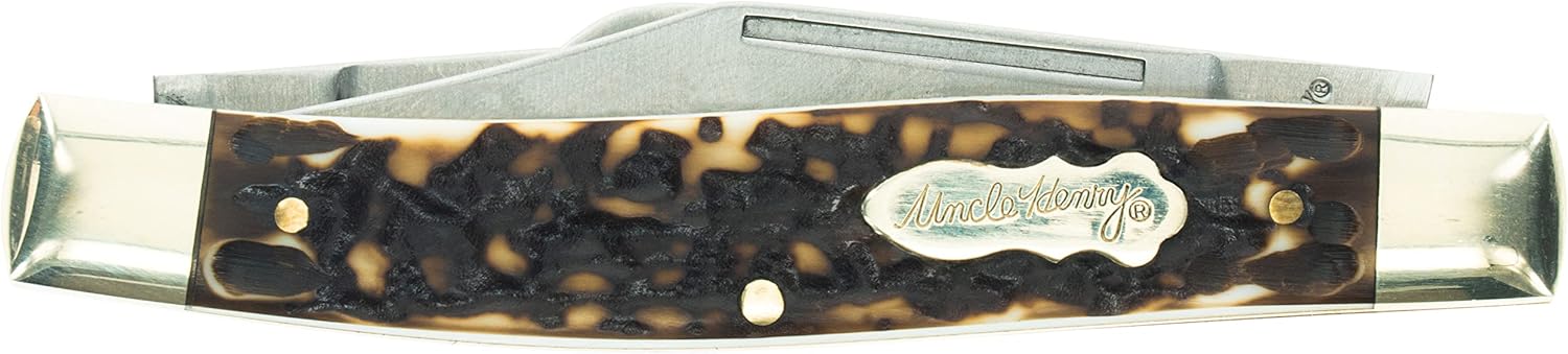 Uncle Henry Next Gen Staglon 885UH Sr. Rancher – Cuchillo plegable de 6.9 pulgadas con hoja de acero inoxidable, hoja de pie de oveja, hoja de punta