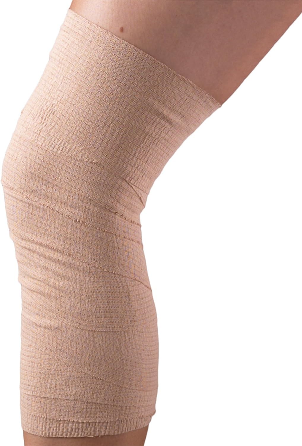 CHAMPION Vendaje elástico autoadherente ajustable, beige, universal, 4 pulgadas de ancho