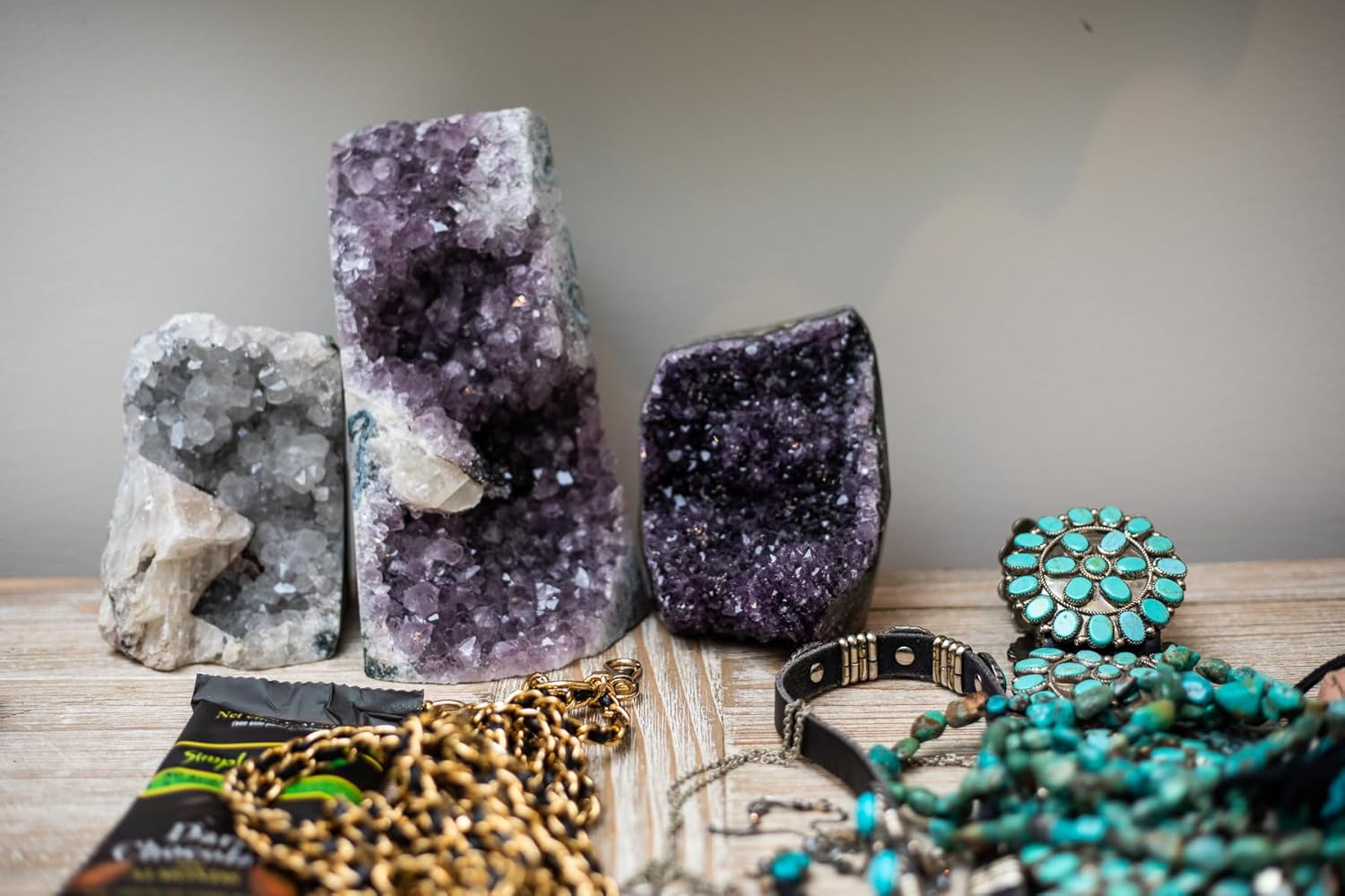 Colección de piedras curativas, base de corte amatista de alta energía, cristal espiritual decorativo para meditación, chakra, decoraciones únicas,