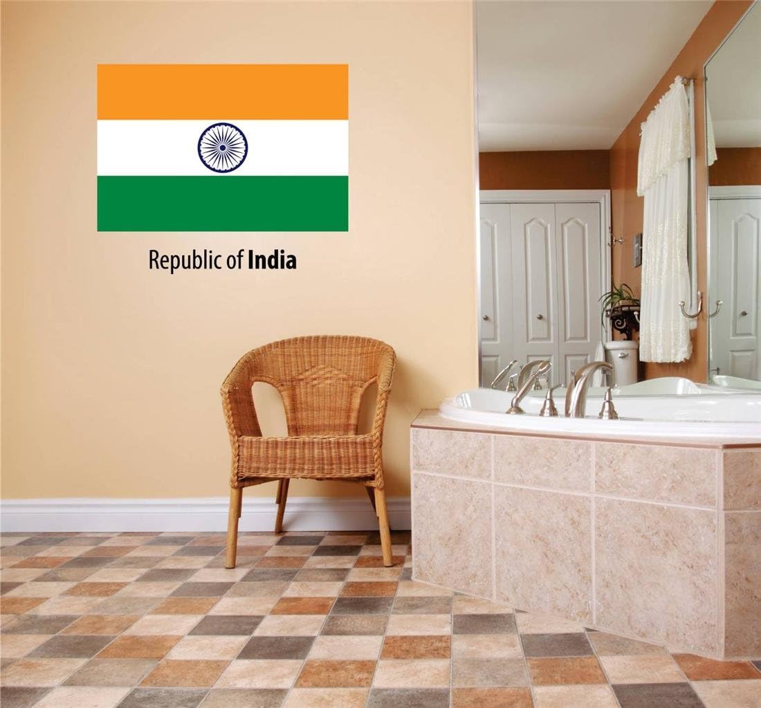 Pegatinas de vinilo para pared, diseño de bandera de la República de la India, símbolo del orgullo de la India