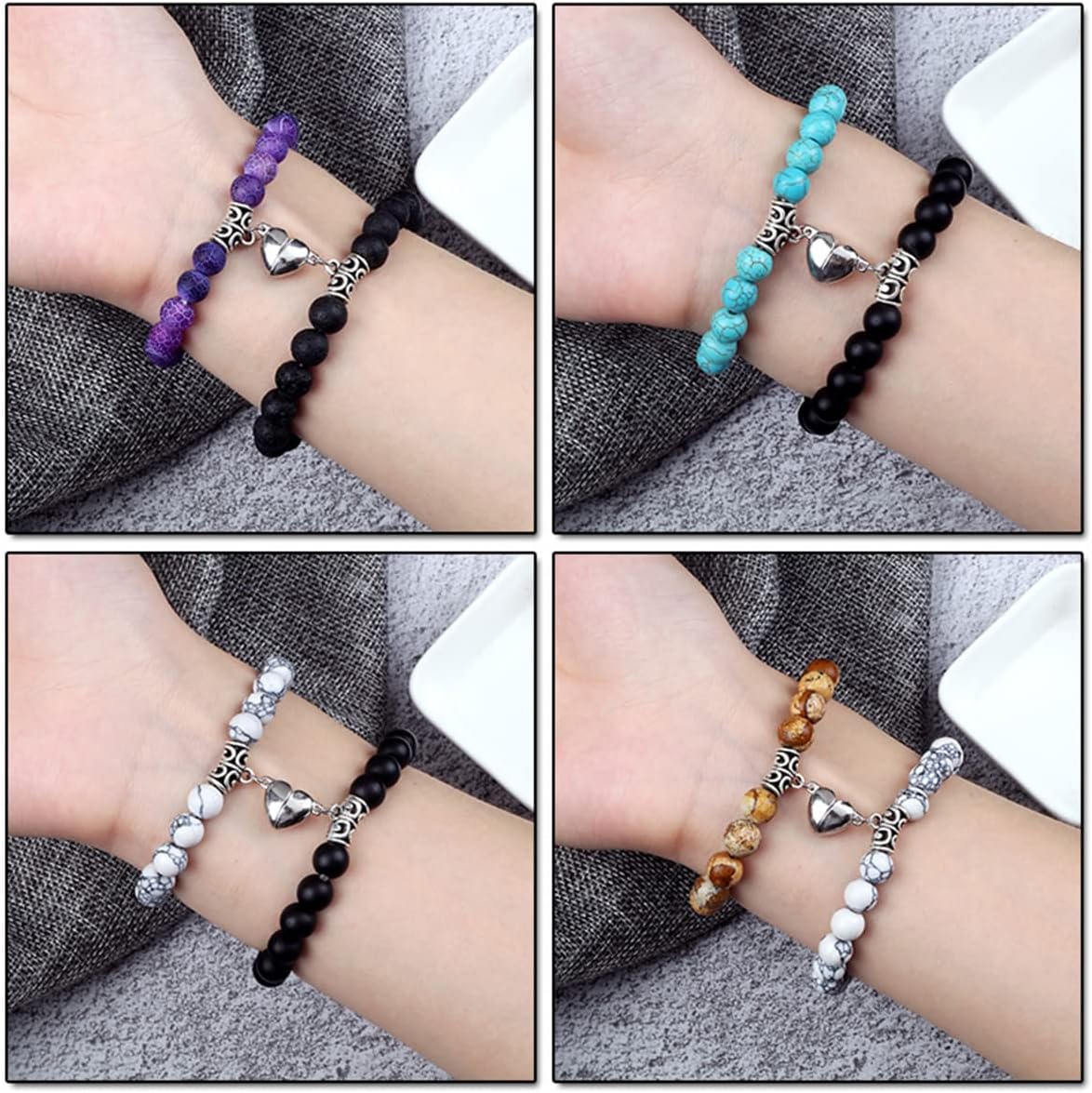 Cierres magnéticos para hacer joyas, 36 pares de cierres multicolores en forma de corazón conectados para hacer pulseras, collares, joyas, imán