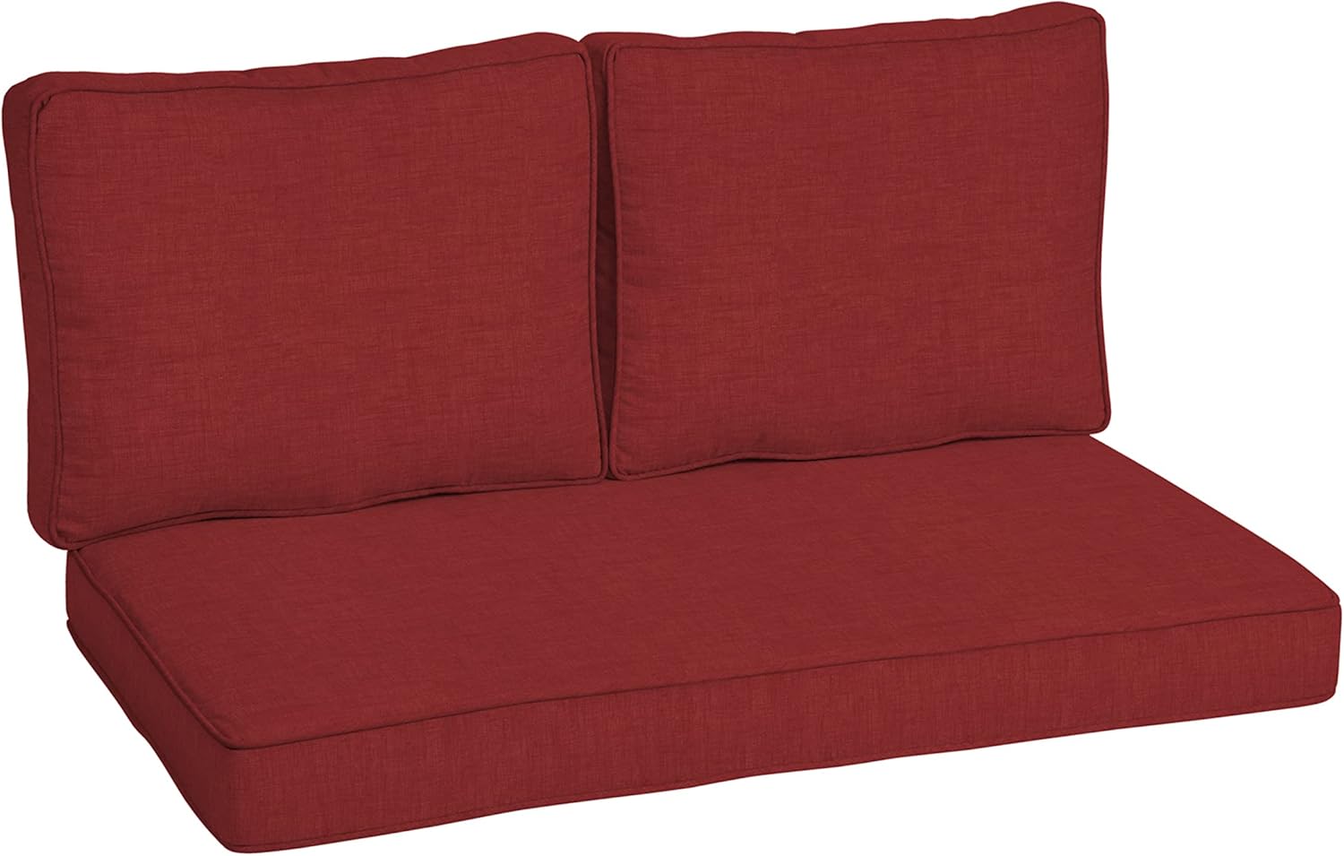 Arden Selections Juego de cojines de sofá biplaza para exteriores 46 x 26, color rojo rubí Leala