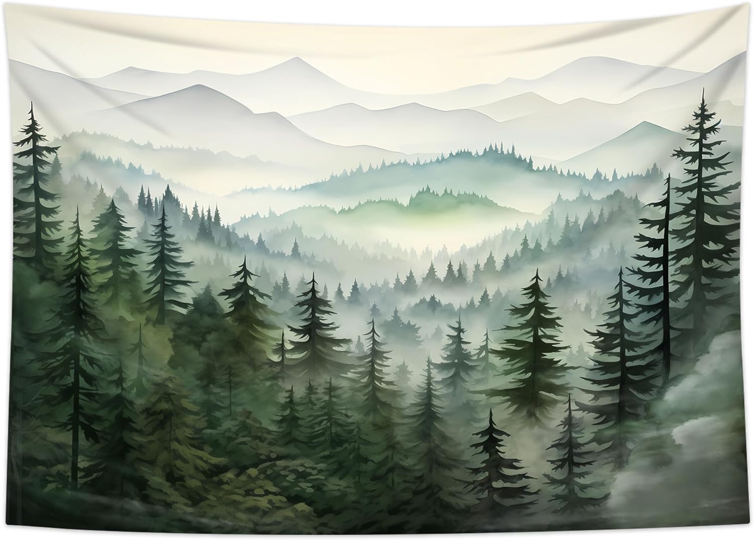 QGHOT Tapiz de bosque de montañas, tapiz de montaña natural para colgar en la pared, tapiz de paisaje natural para dormitorio, estética, sala de