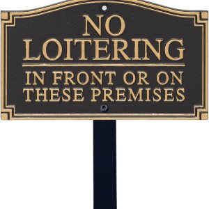 SmartSign Placa de declaración GardenBoss “No Loitering In Front Or On These Premises” GardenBoss  Placa de aluminio de 5.75 x 9.5 pulgadas con SmartSign Placa de declaración GardenBoss “No Loitering In Front Or On These Premises” GardenBoss  Placa de aluminio de 5.75 x 9.5 pulgadas con