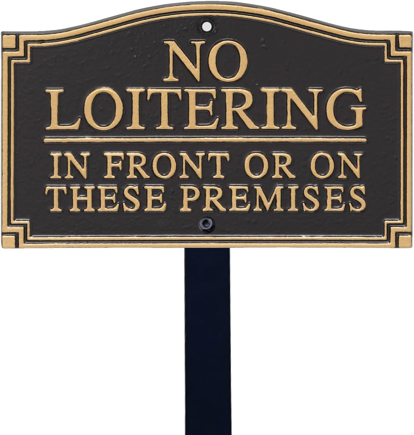 SmartSign Placa de declaración GardenBoss “No Loitering In Front Or On These Premises” GardenBoss  Placa de aluminio de 5.75 x 9.5 pulgadas con