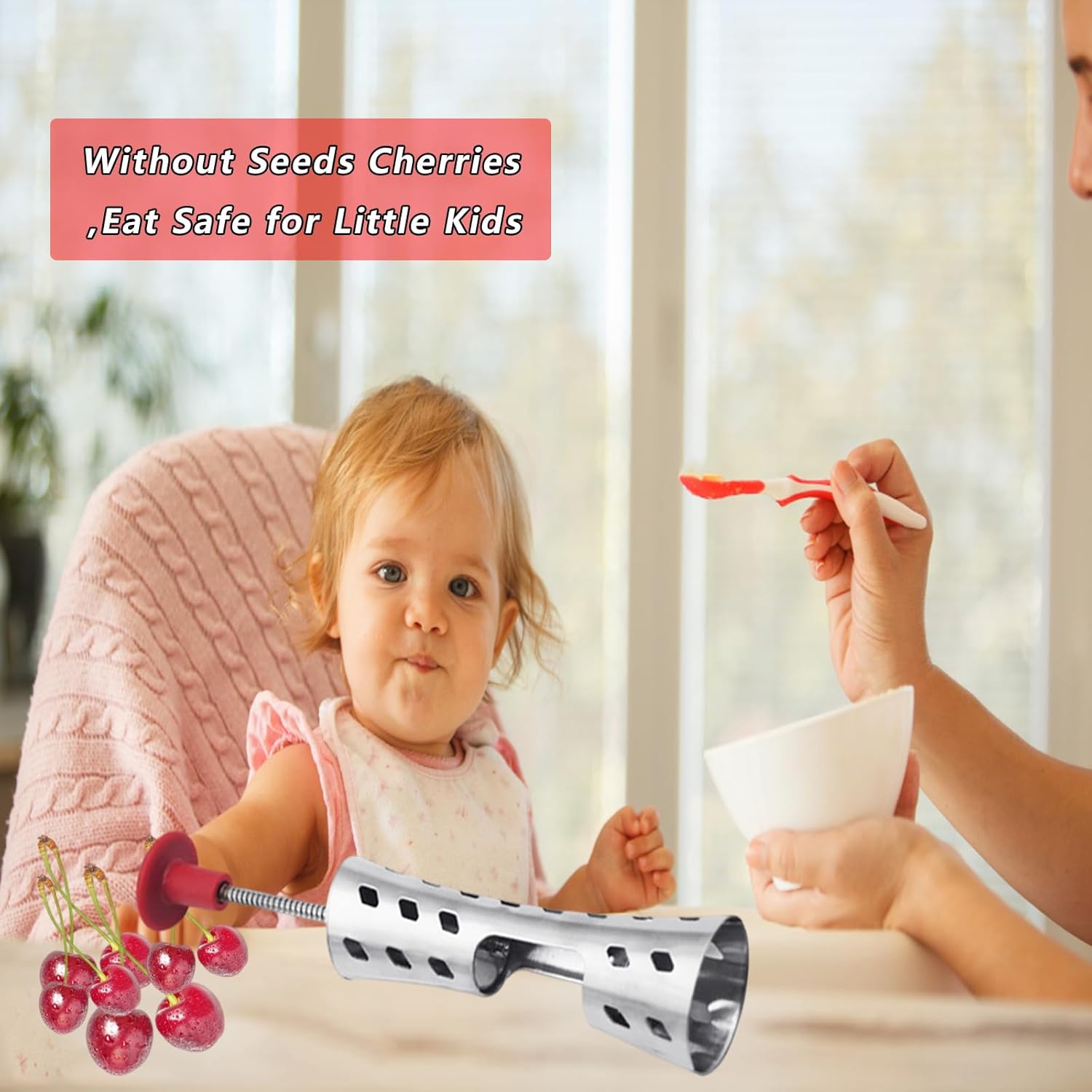 Cherry Pitter – Herramienta descorazonadora de acero inoxidable 304 de alta calidad, herramienta multifunción para eliminar semillas de cerezas para