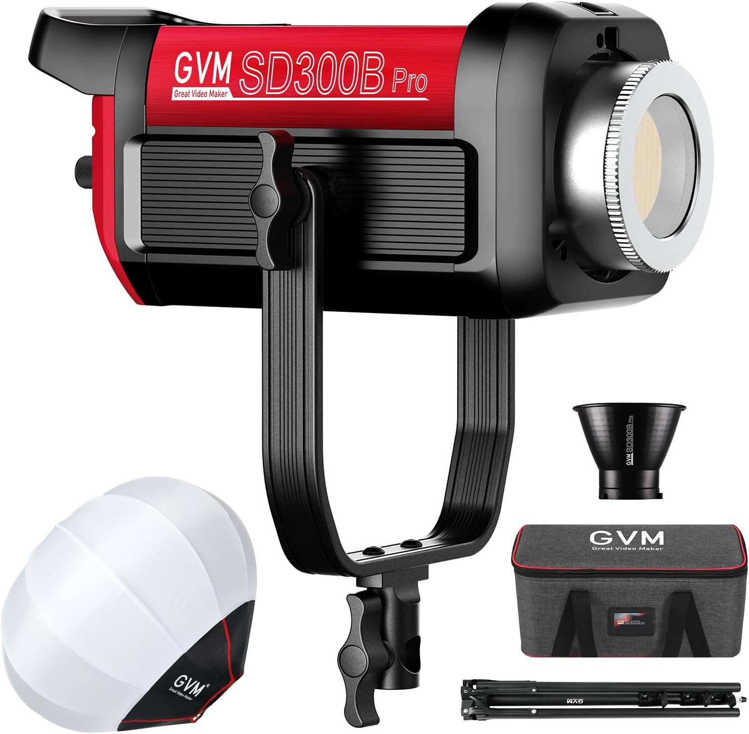 GVM Iluminación de fotografía de 300 W luz de video bicolor con linterna Bowens Mount Softbox y soporte CRI 97+ CCT 2700K  6800K 12 escenas de