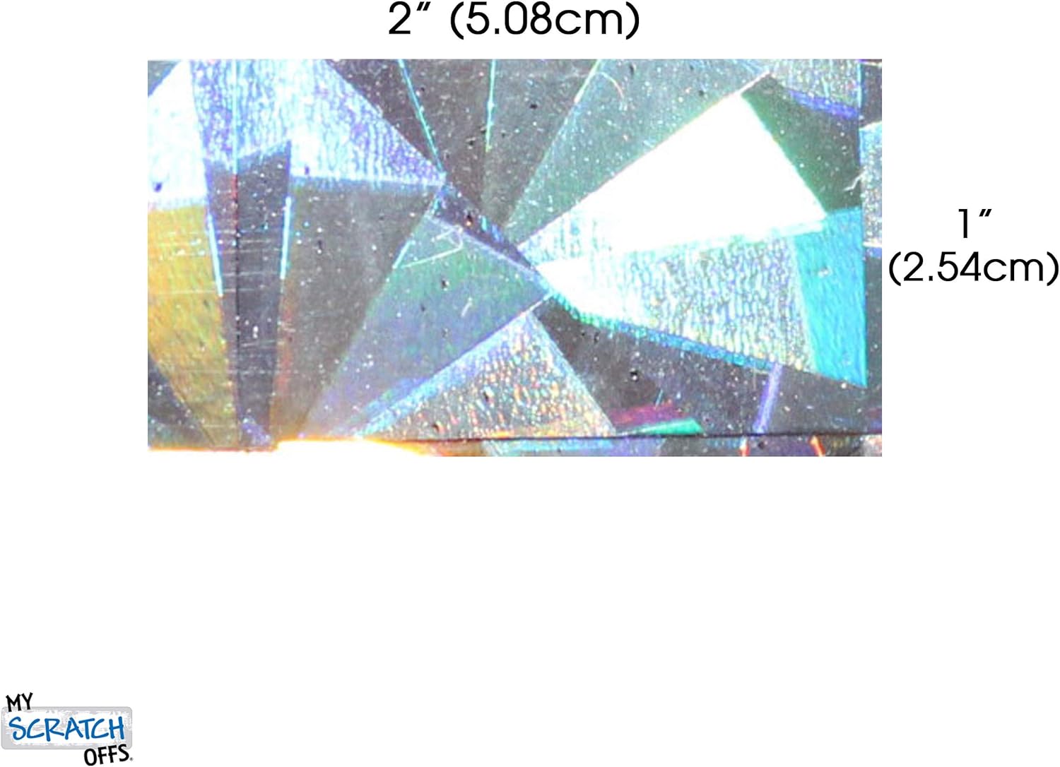 1 x 2 pulgadas holograma plateado Rectángulo Scratch Off Etiquetas Adhesivas Lotería Rifa Boleto DIY 100 Pack My Scratch Offs