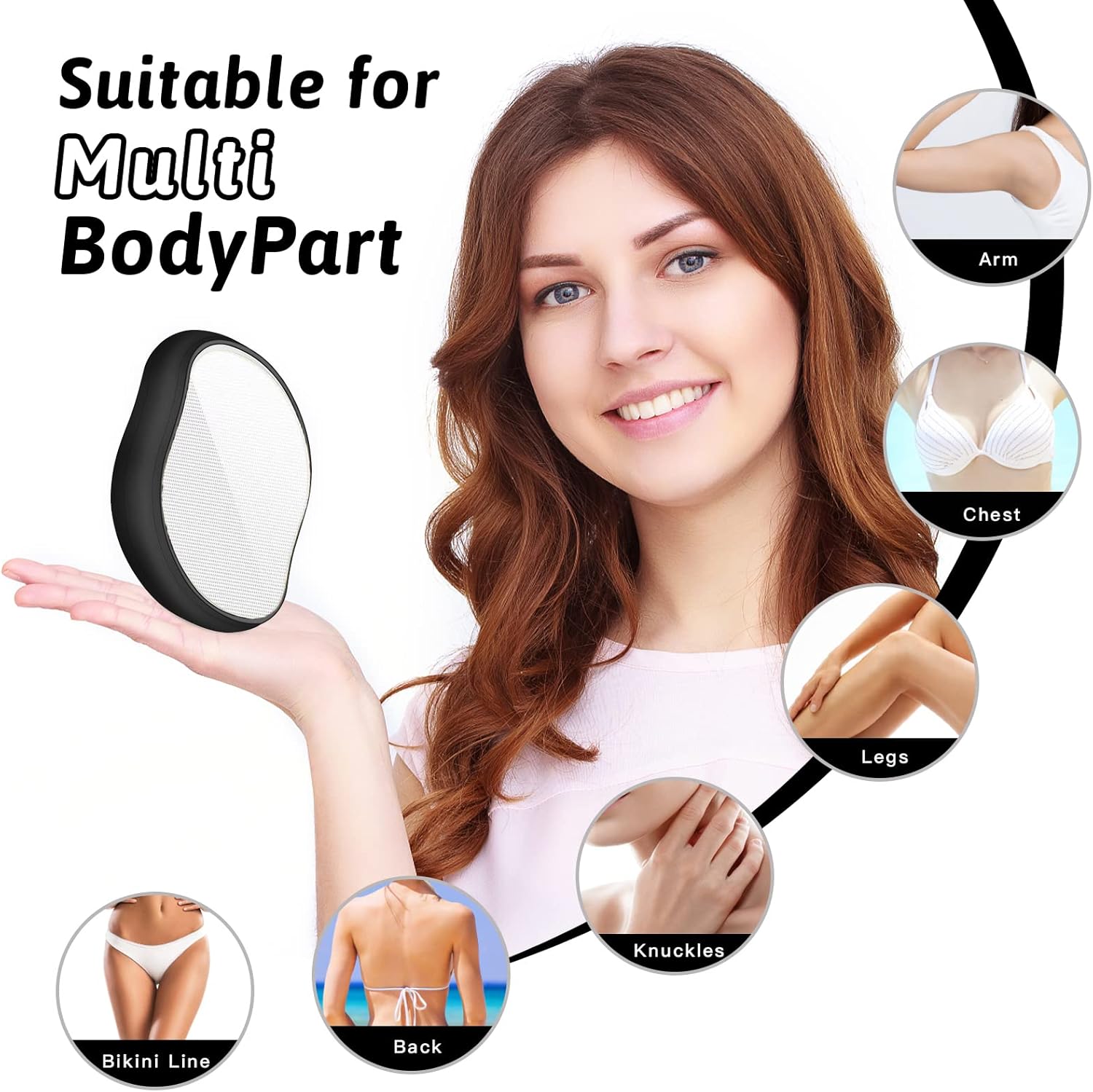 Borrador de pelo de cristal, borrador mágico para mujeres y hombres, removedor de pelo de cristal, exfoliación sin dolor, herramienta de eliminación