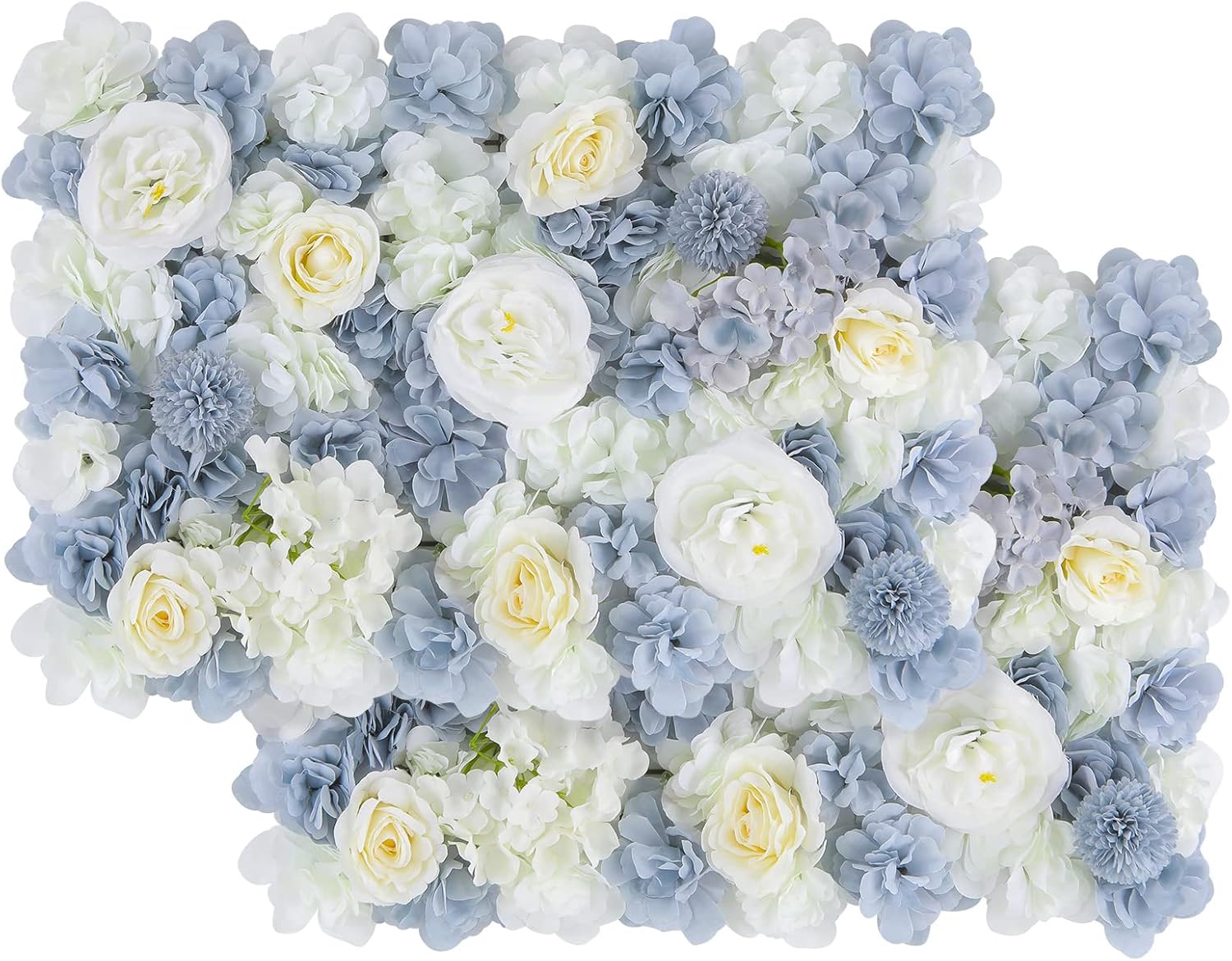 U’Artliens – Juego de paneles de pared de flores, telón de fondo de pared artificial de 24 x 16 pulgadas, panel floral de hortensias de seda 3D para