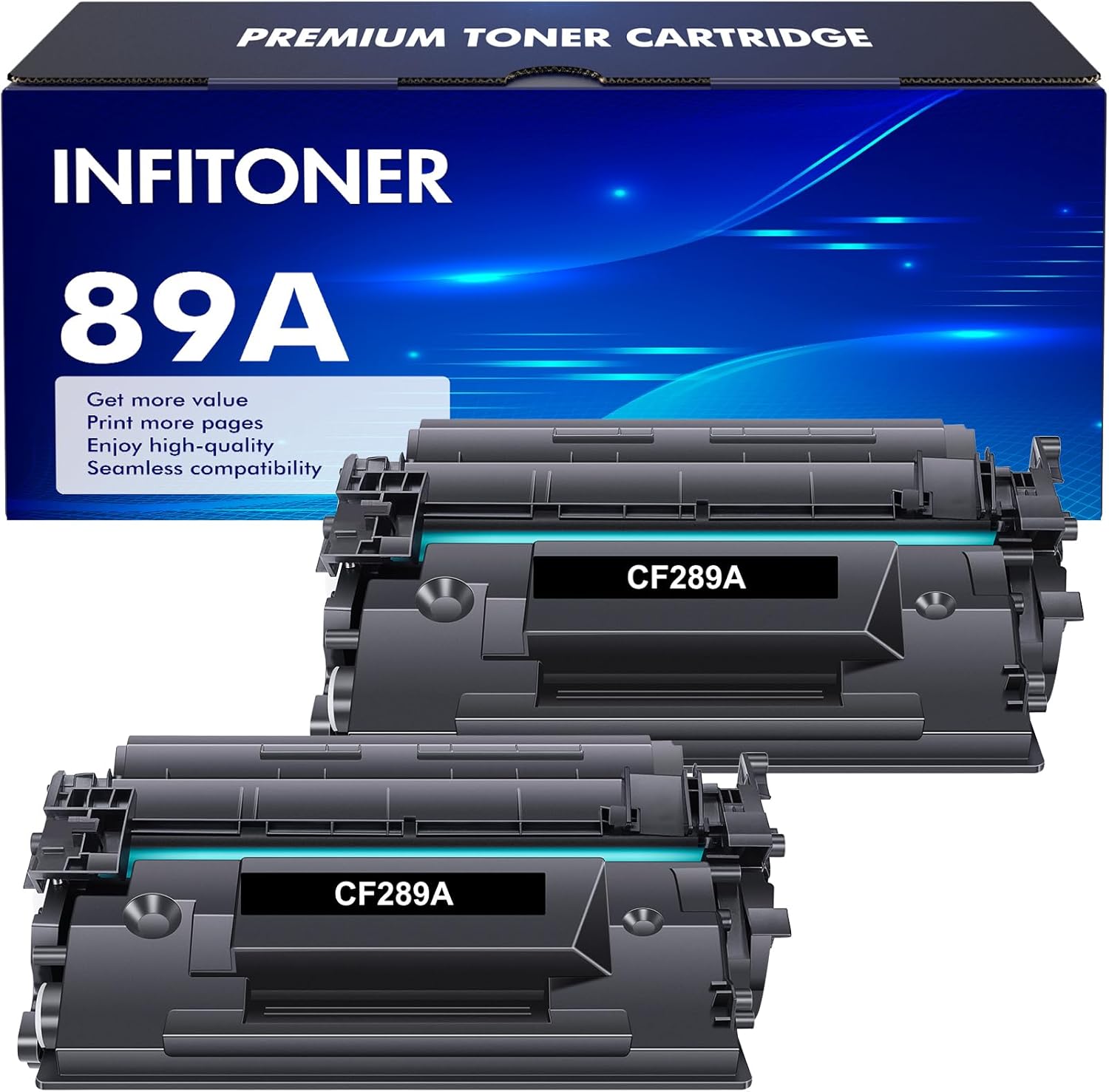 CF289A 89A Cartucho de tóner negro, 2 paquetes de repuesto para HP 89A 89X CF289A CF289X para HP Enterprise M507 M507n M507dn M507x MFP M528dn M528f