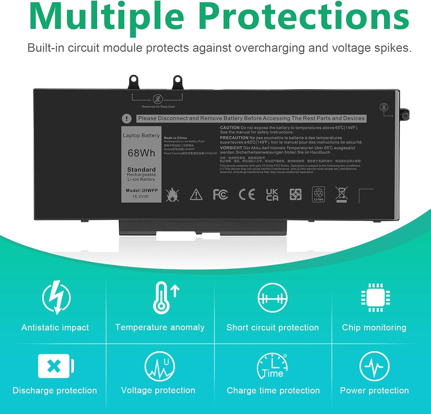 Fancy Buying 3HWPP – Batería para laptop Dell Latitude 5401 5410 5411 5501 5510 5511 Precisión 3541 3551 INSPIRON 7706 2 en 1 INSPIRON 17 75007506 2