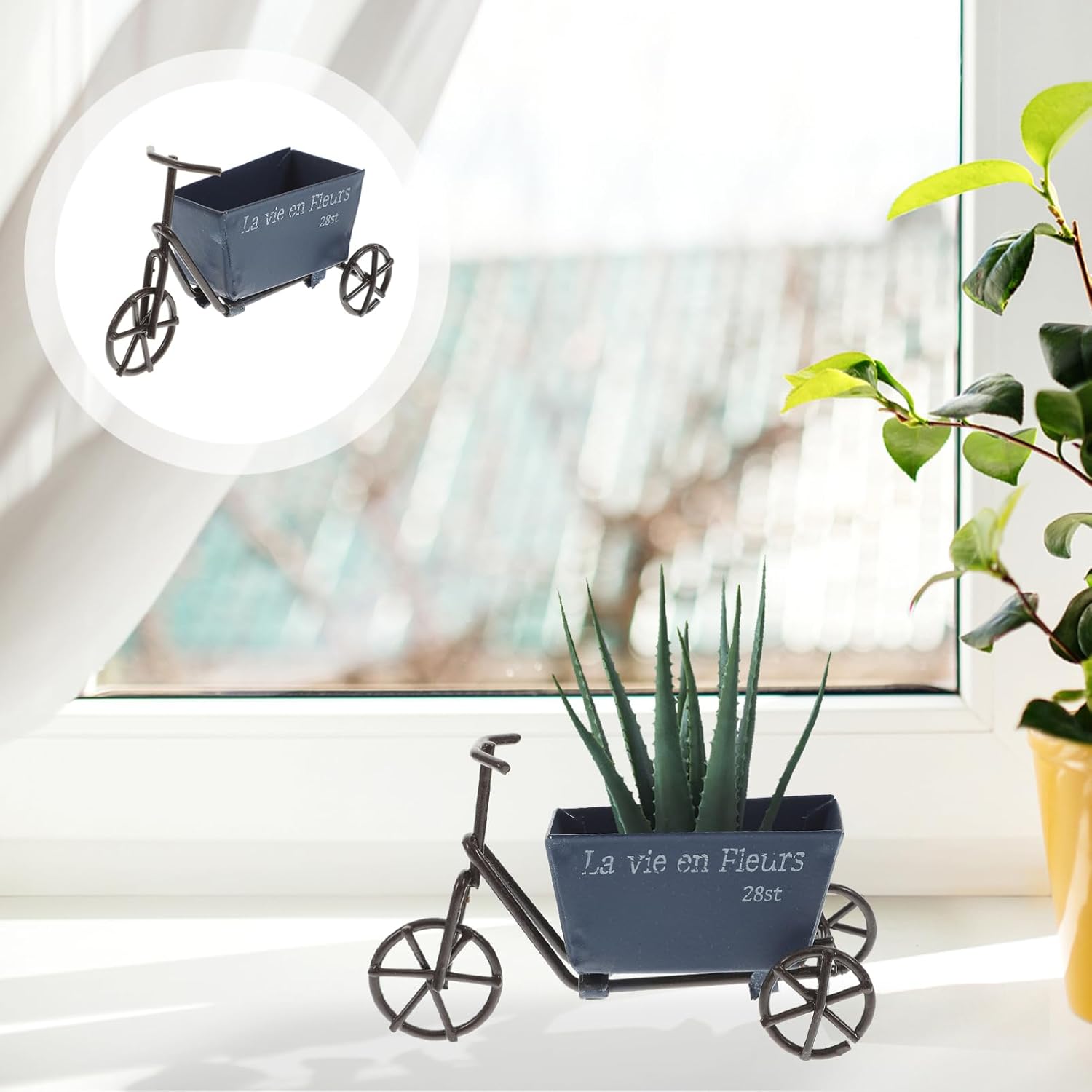 Yardenfun Caja Carretilla Maceta Maceta Carro Jardinera Carro Jardinera Carro Suculenta Maceta Micro Paisaje Macetero Maceta Soporte Metal Flower