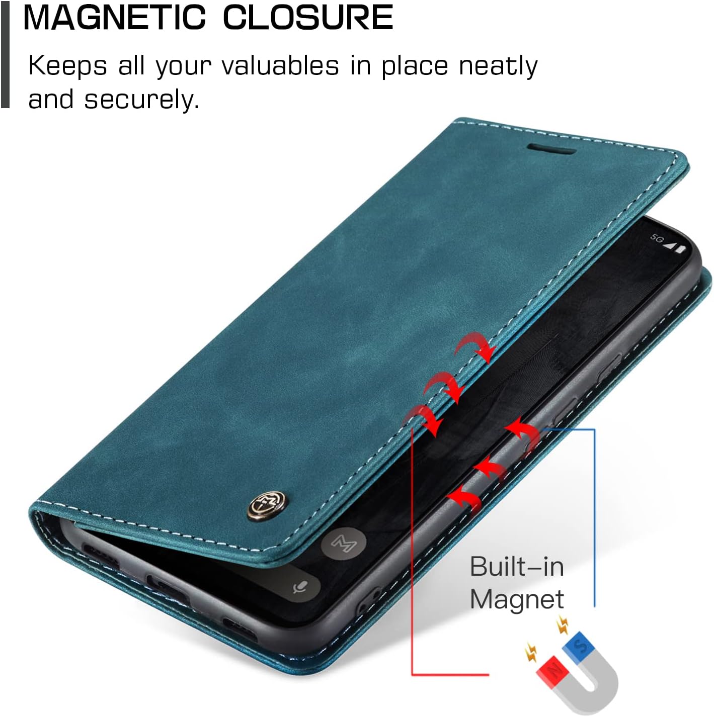 Funda tipo cartera para Google Pixel 8 Pro 5G, a prueba de golpes, con ranuras para tarjetas, soporte invisible para Google Pixel 8 Pro 5G (2023)