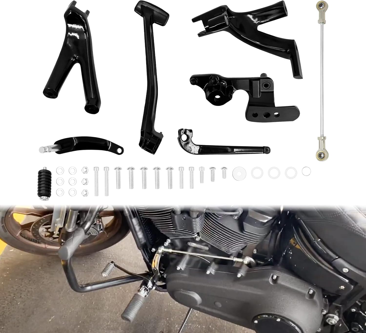 Kit de varillaje de clavijas para controles delanteros de motocicleta, apto para Harley Softail Street Bob Low Rider FXBB FXLR FXLRS FXST 2018-2023,