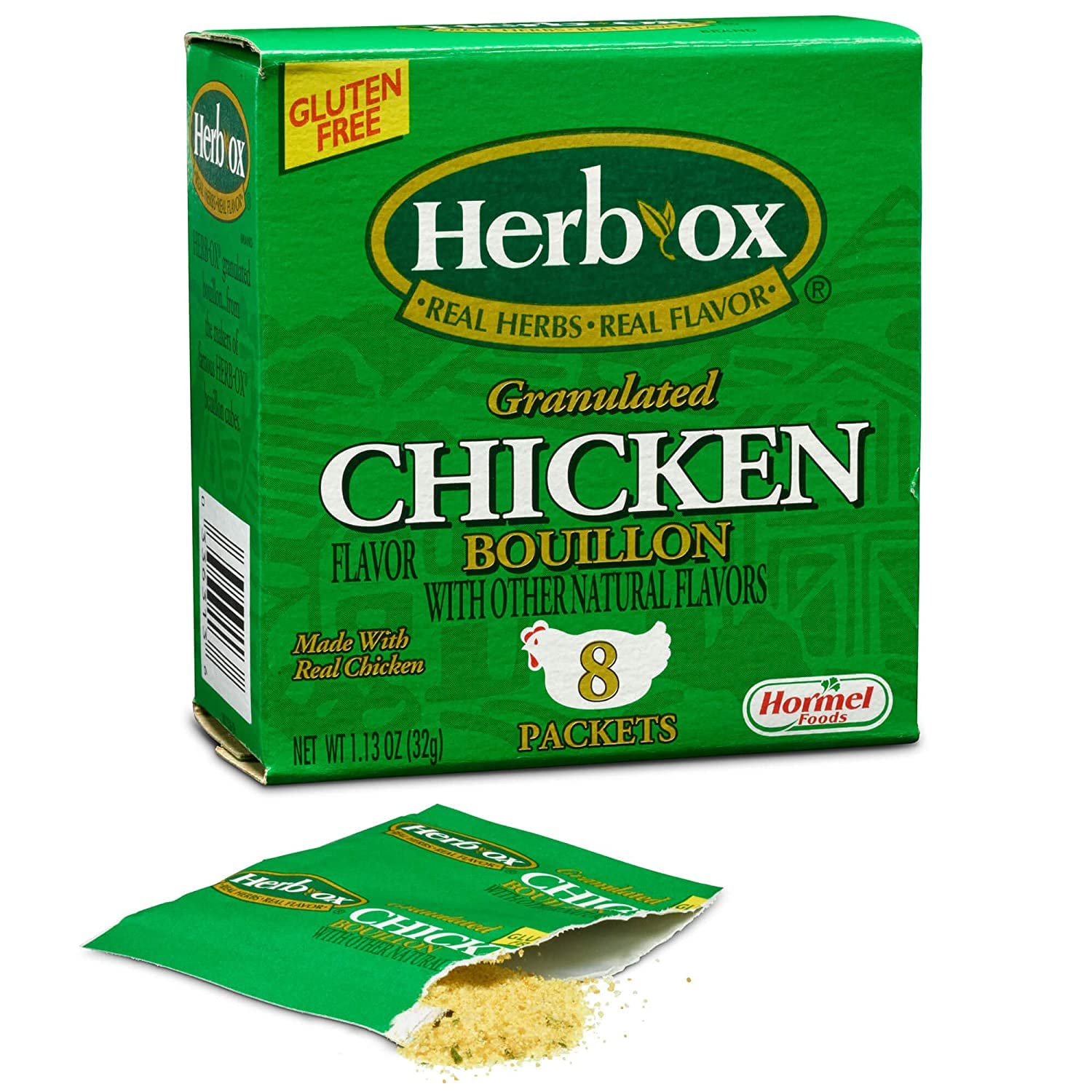 Herb -Caldo de pollo granulado de buey y condimento instantáneo 1.13 oz (paquete de 6)