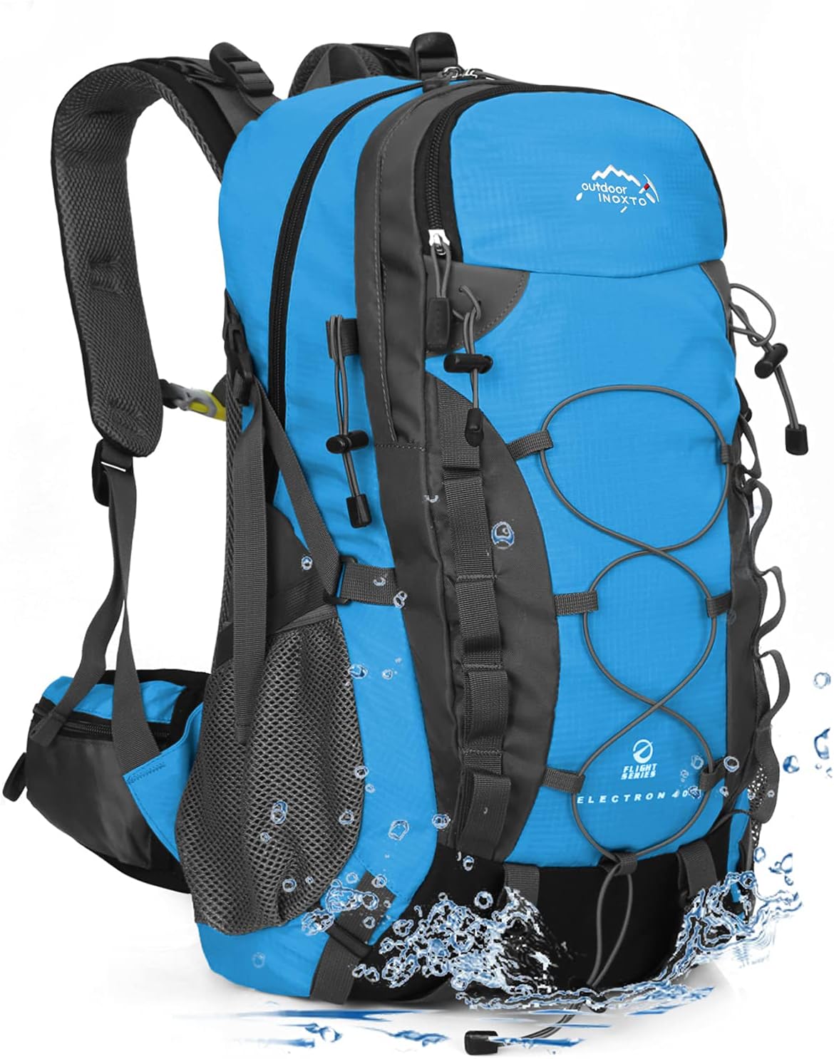 INOXTO Mochila de senderismo ligera 35L40L Mochila de senderismo con cubierta impermeable para viajes Camping al aire libre Hombres y mujeres